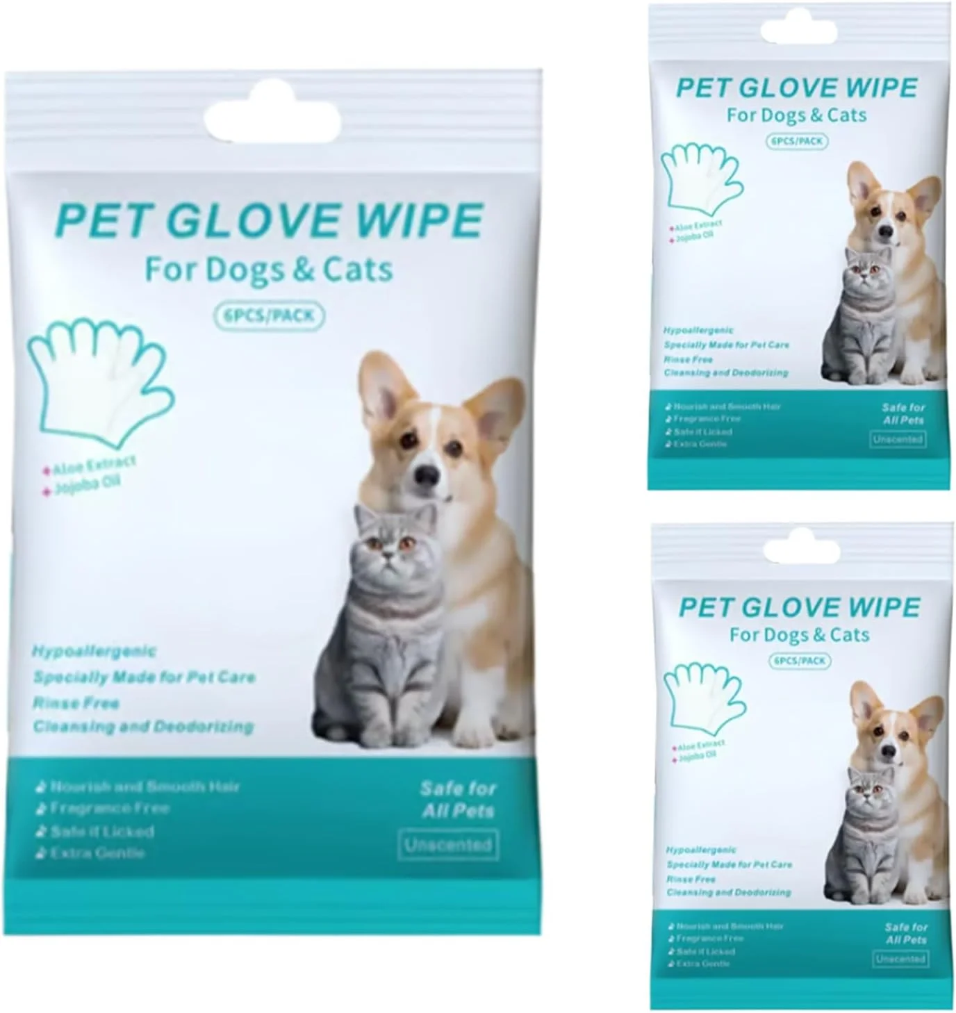 Pet Glove Wipes for Dogs | 3-Piece Dog Deodorizing Wipes Washing Gloves - Portable Cleaning Mittens Pet Supplies for Daily Maintenance Body Hair Face Eye Paw Ear Kitten Bathing Pet Glove Wipes for Dogs | 3-Piece Dog Deodorizing Wipes Washing Gloves - Portable Cleaning Mittens Pet Supplies for Daily Maintenance Body Hair Face Eye Paw Ear Kitten Bathing