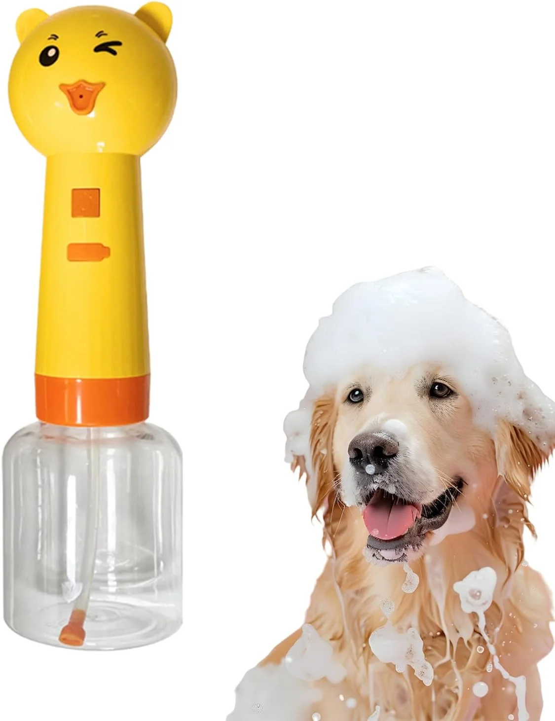 Dog Shampoo Dispenser Bear Shape 350ml | Electric Shampoo Dispenser for Shower - Portable Foam Sprayer for Bathtub Sink Cleaning Bathroom Kitchen Grooming Toilet Pet