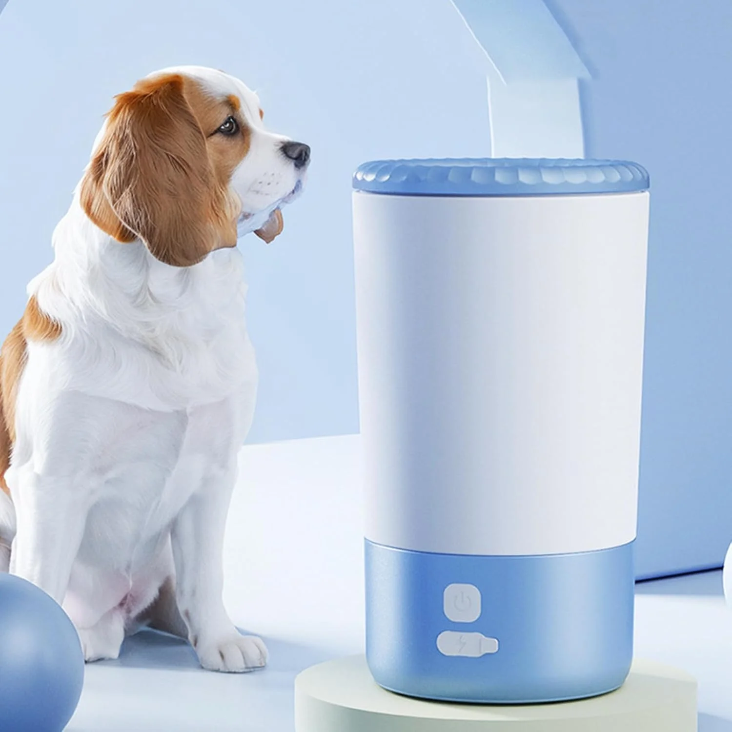 Dog Feet Cleaner - Automatic Washer for Dog Foot - Electric Cat Paw Washing Device for Puppies Pets Busy Professionals Walking Backyard Garden Lawn Dog Feet Cleaner - Automatic Washer for Dog Foot - Electric Cat Paw Washing Device for Puppies Pets Busy Professionals Walking Backyard Garden Lawn