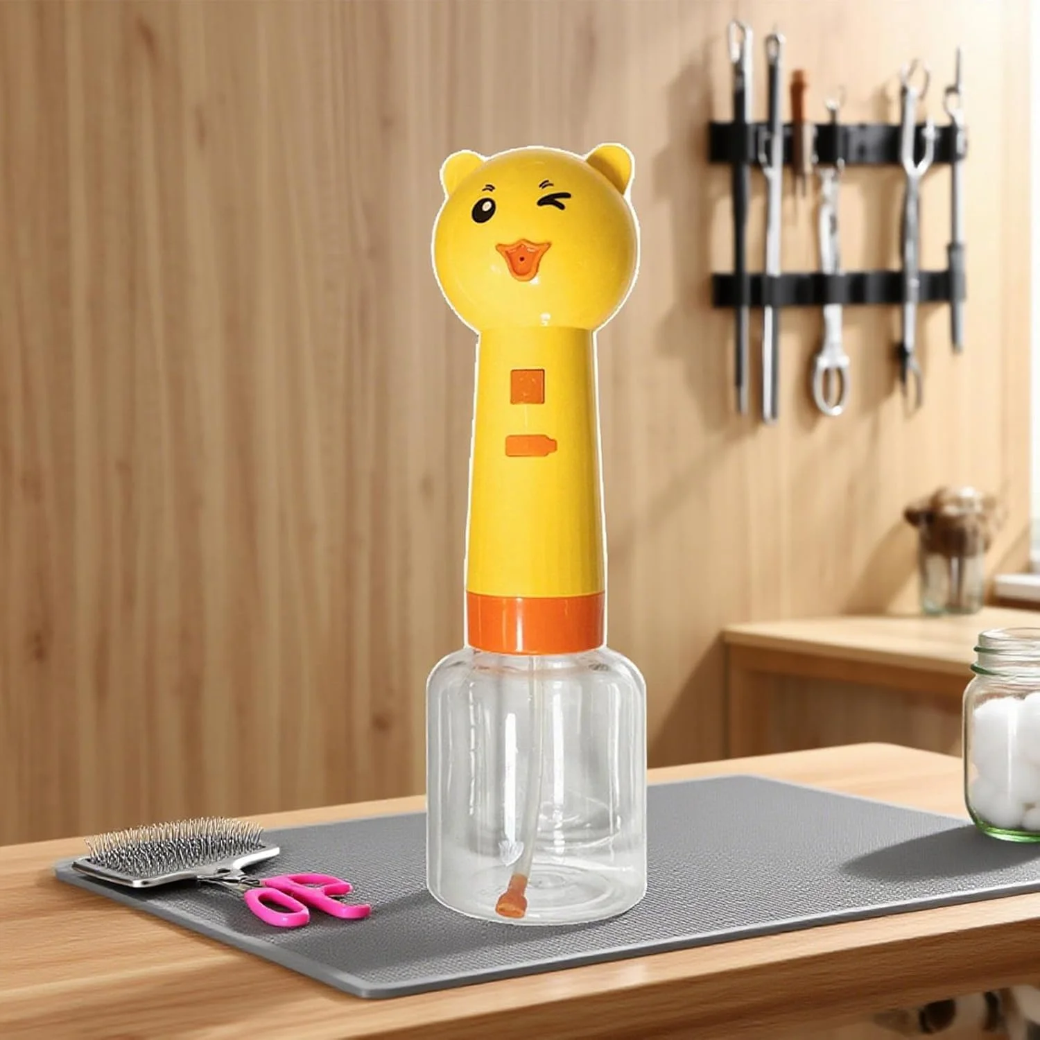 مخزن صابون سگ طرح خرس 350 میلی لیتر، مخزن مواد شوینده برقی - اسپری فوم قابل حمل برای تمیز کردن سینک وان حمام، نظافت سرویس بهداشتی، آشپزخانه و حیوانات خانگی