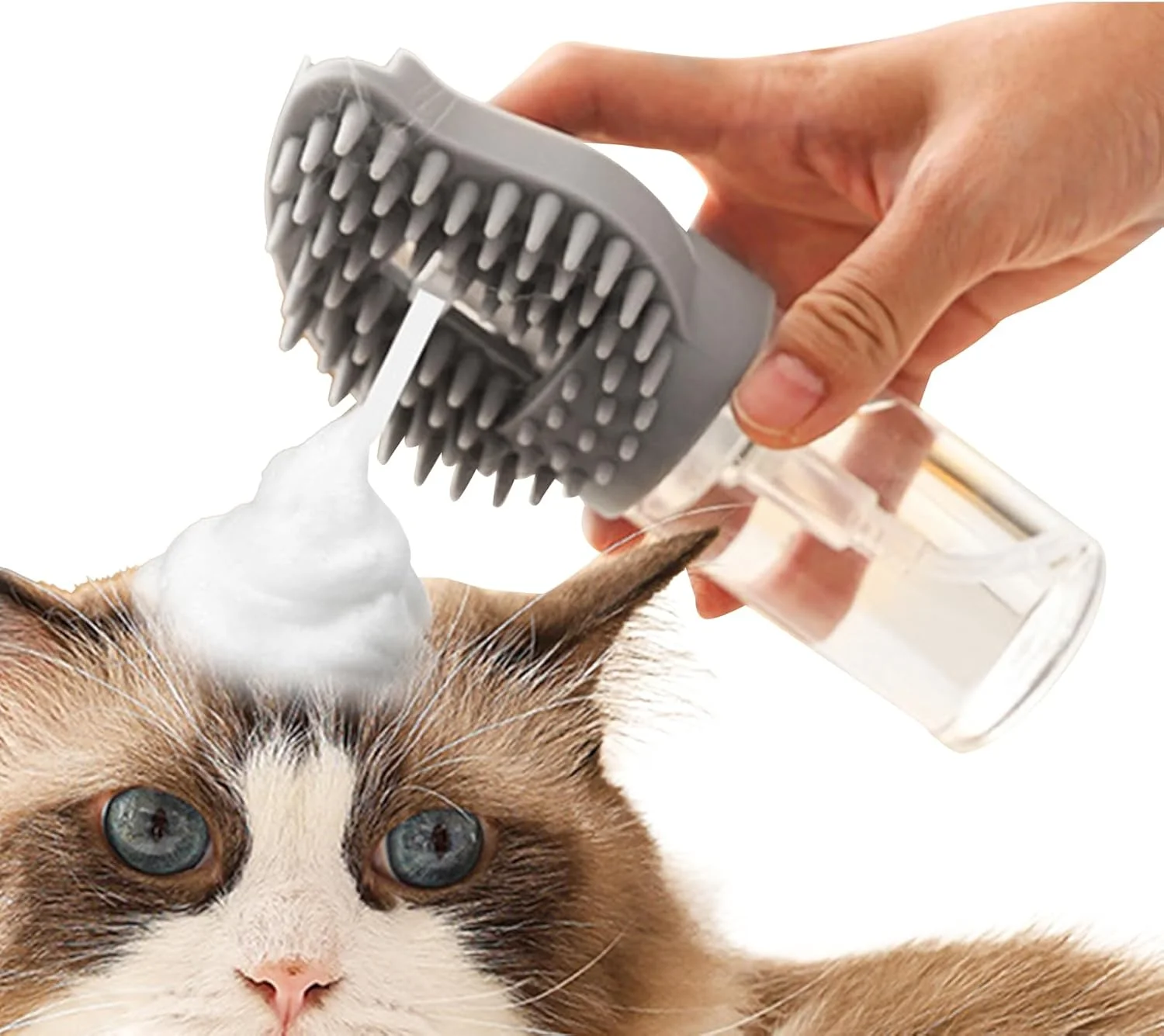 برس حمام سگ، لوازم نظافت با پخش کننده صابون، شانه تمیز کننده موی توله سگ | برای گره گشایی، حمام کردن، نظافت، ریزش مو، حمام سگ و گربه