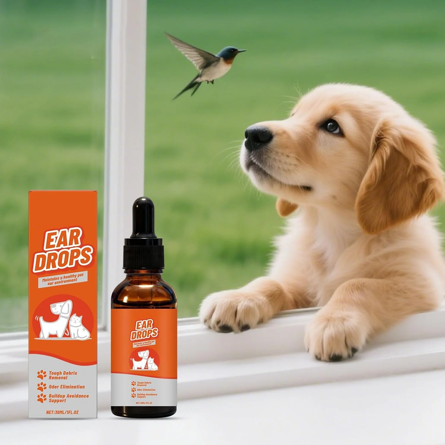 قطره گوش گربه - لوازم جانبی حیوانات خانگی طبیعی 30 میلی لیتر | پاک کننده گوش توله سگ | برای بهداشت و نظافت پنجه توله سگ و بچه گربه در خانه، داخل و خارج از منزل، مسافرت، حمام و شستشو