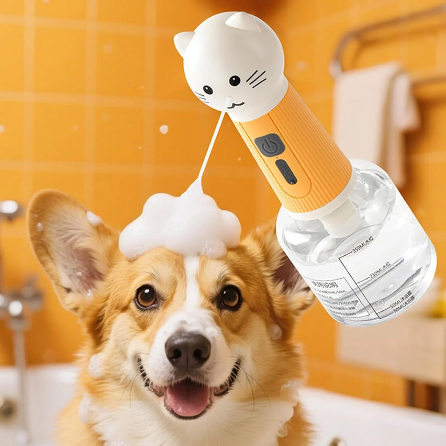 اسپری شامپو سگ، پخش کننده شامپو فوم اتوماتیک، اسپری نظافت برای سالن، توالت، مسافرت، حمام در فضای باز، حیاط خلوت، وان حمام، باغ