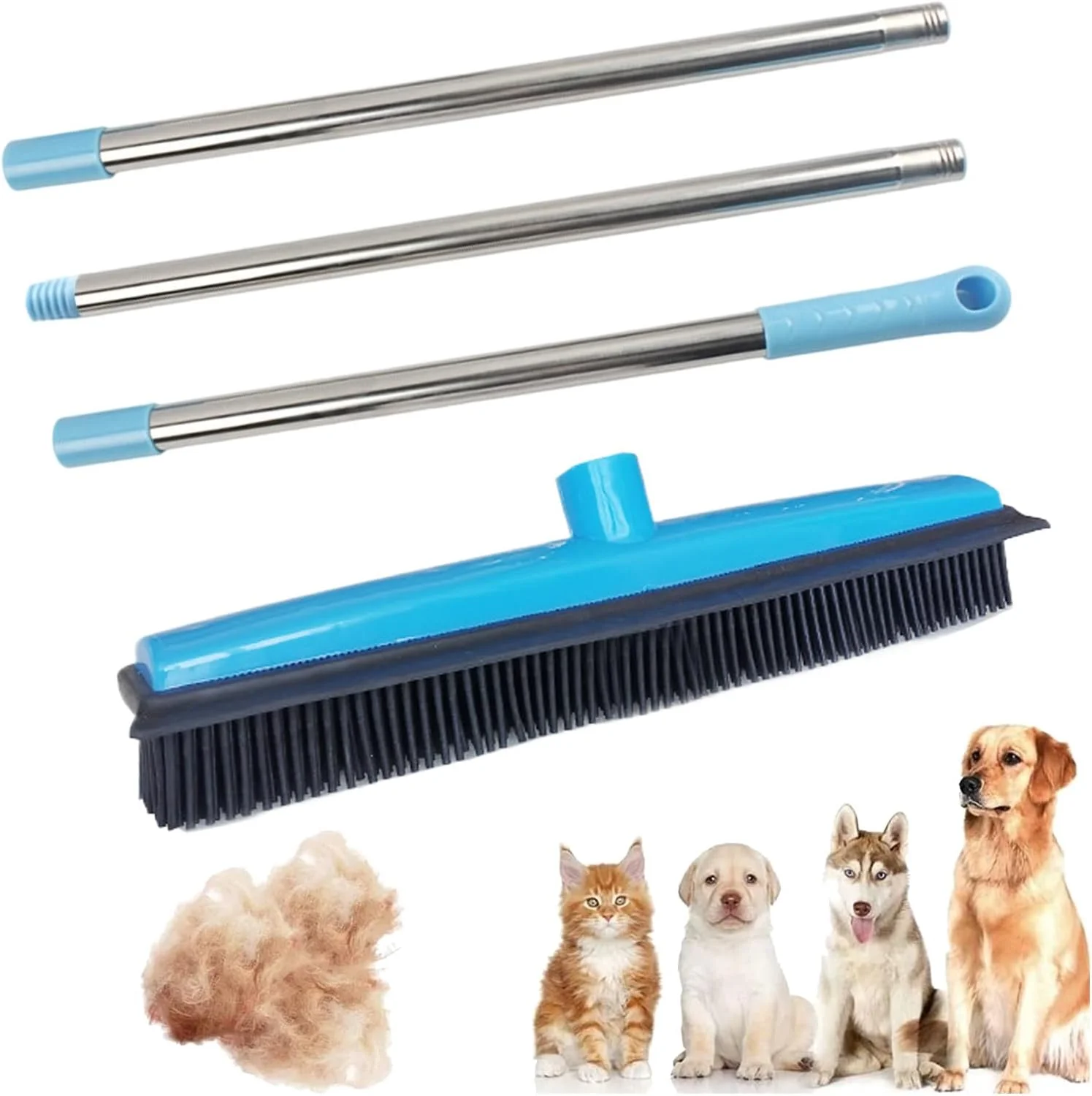 Pet Hair Broom | Long Handle Broom for Pet Hair - Brush Lint Remover Ergonomic Heavy Duty for Dorm Indoor Kitchen Classroom Household Apartment Outdoor Pet Hair Broom | Long Handle Broom for Pet Hair - Brush Lint Remover Ergonomic Heavy Duty for Dorm Indoor Kitchen Classroom Household Apartment Outdoor