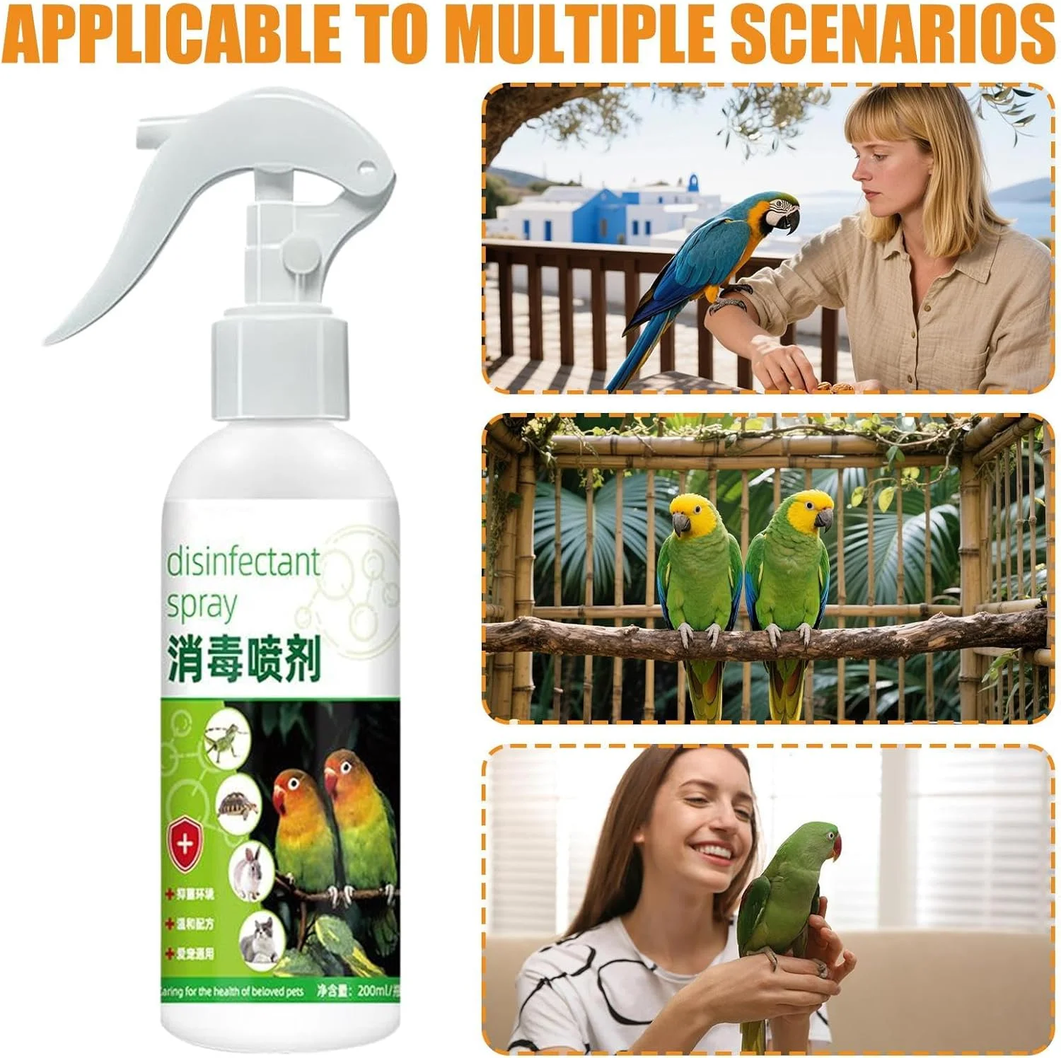 Pet Spray | 200ml Cage Odor Remover,Natural Urine Pee Smell Deodorizer for Puppy Kitten Cockatiel Cage Perch Feeder Parrot Home Car Pet Spray | 200ml Cage Odor Remover,Natural Urine Pee Smell Deodorizer for Puppy Kitten Cockatiel Cage Perch Feeder Parrot Home Car