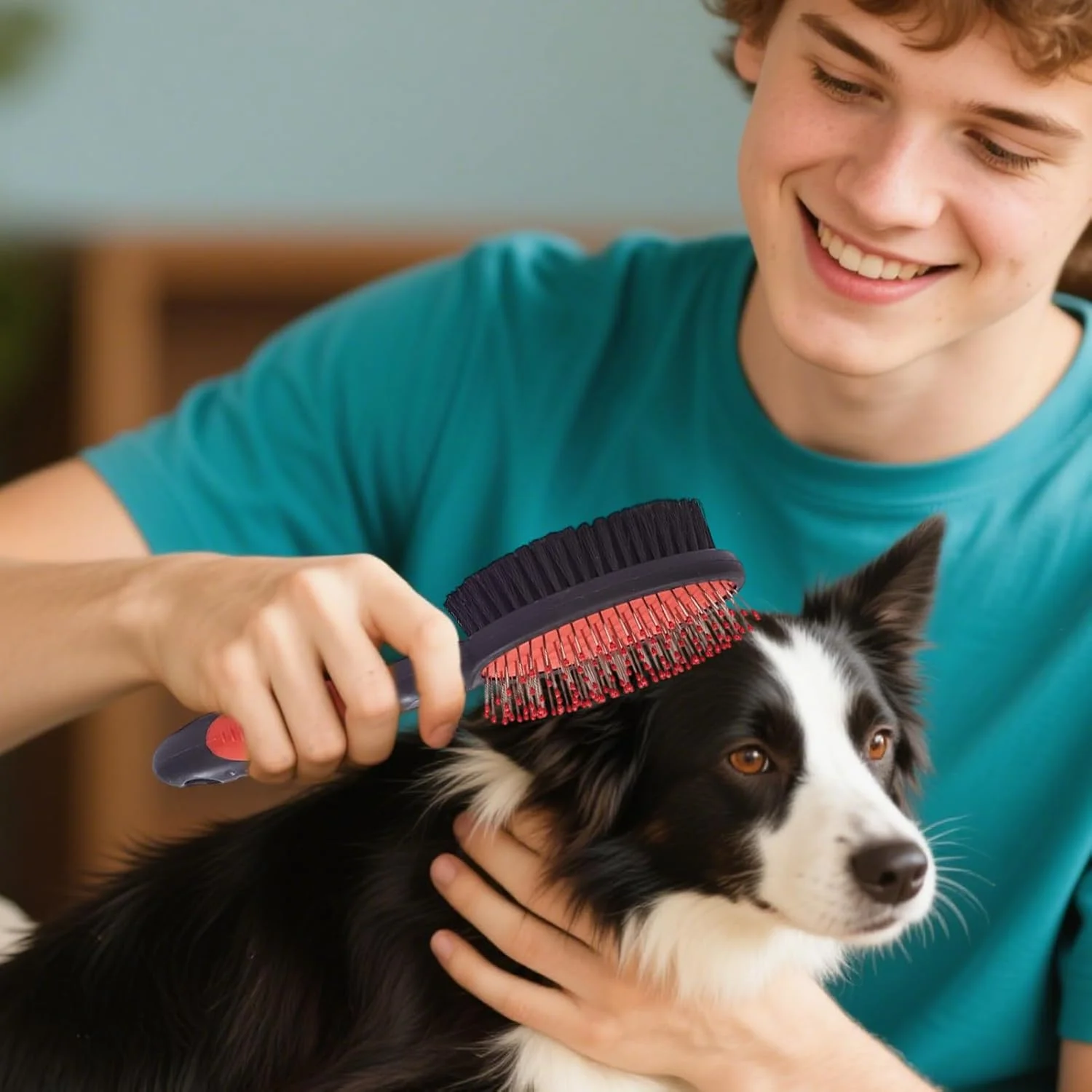 برس سگ، برس ریزش مو دو طرفه برای حیوانات خانگی - شانه باز کننده گره قابل حمل برای بچه گربه ها، توله سگ ها، موهای کوتاه و بلند، مناسب منزل، سالن و حمام برس سگ، برس ریزش مو دو طرفه برای حیوانات خانگی - شانه باز کننده گره قابل حمل برای بچه گربه ها، توله سگ ها، موهای کوتاه و بلند، مناسب منزل، سالن و حمام