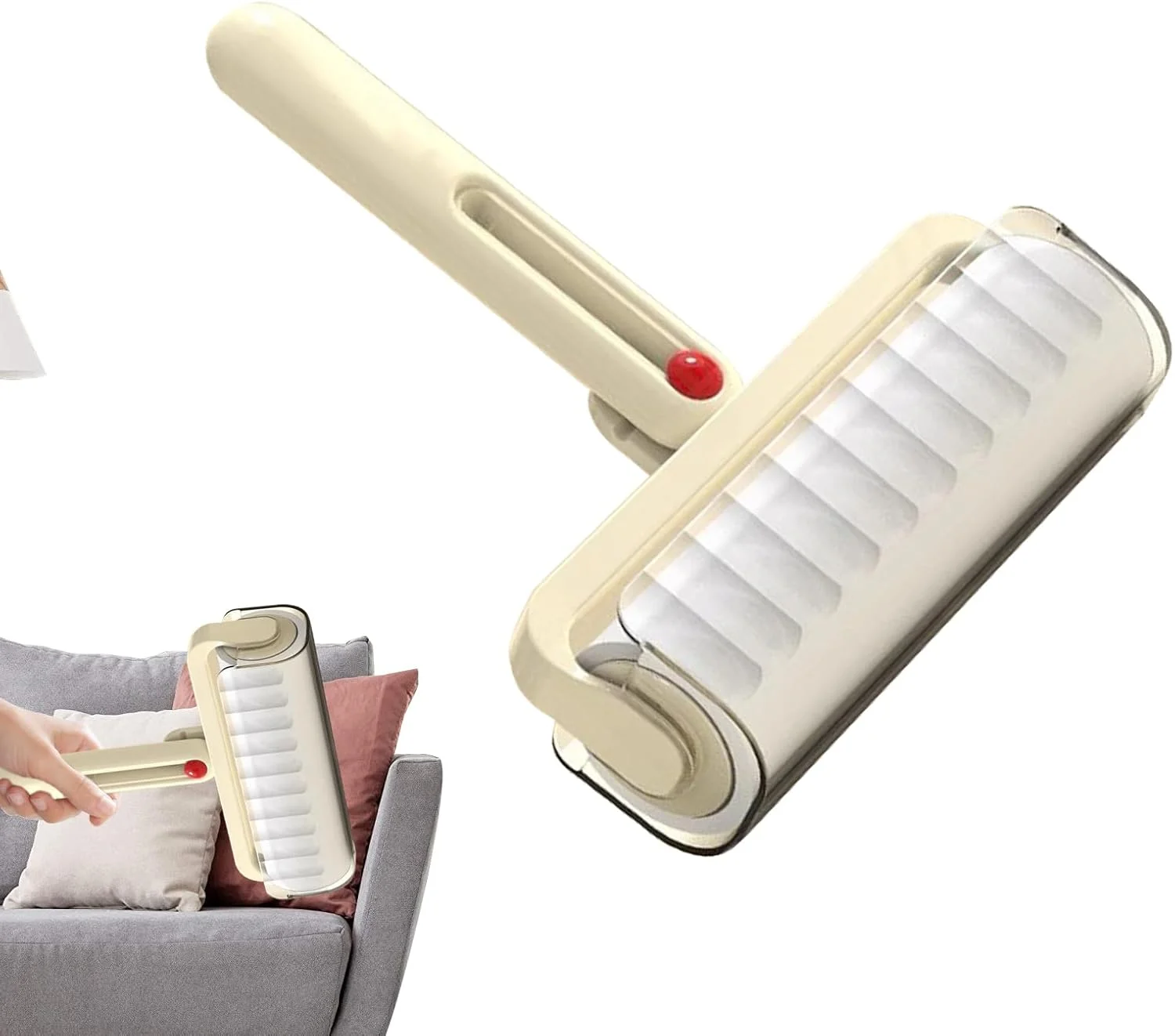 غلتک پرزگیر موی حیوانات خانگی، غلتک چسبی موی سگ برای مبل | لوازم نظافت قابل حمل برای کمد لباس پارچه ای، کلاه، کفش، داخل خودرو، منزل، دفتر، مسافرت، لباسشویی، روکش مبلمان غلتک پرزگیر موی حیوانات خانگی، غلتک چسبی موی سگ برای مبل | لوازم نظافت قابل حمل برای کمد لباس پارچه ای، کلاه، کفش، داخل خودرو، منزل، دفتر، مسافرت، لباسشویی، روکش مبلمان