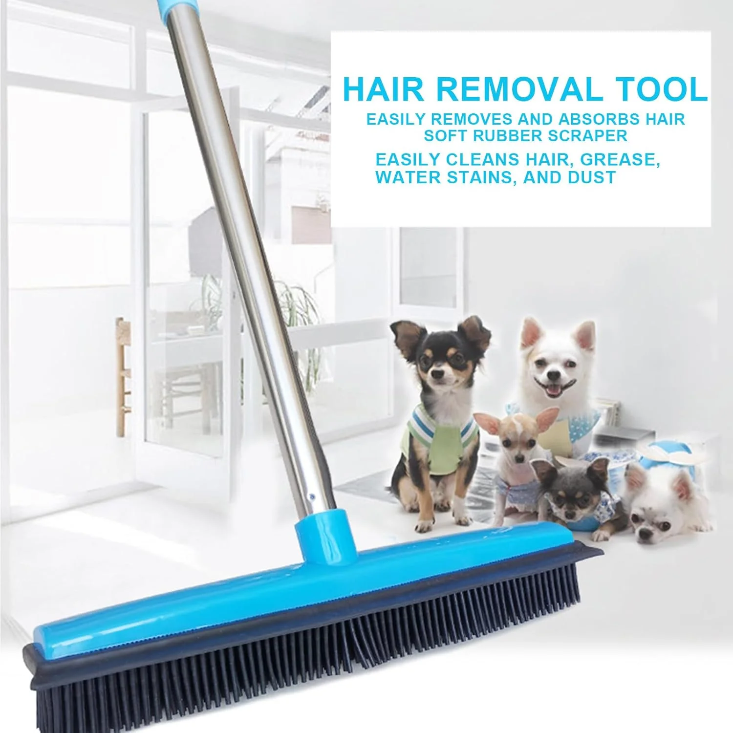 جارو موی حیوانات خانگی - چنگک موی فرش دسته بلند - برس پاک کننده پرز ارگونومیک و بادوام برای خوابگاه، آشپزخانه، کلاس درس، آپارتمان، فضای باز جارو موی حیوانات خانگی - چنگک موی فرش دسته بلند - برس پاک کننده پرز ارگونومیک و بادوام برای خوابگاه، آشپزخانه، کلاس درس، آپارتمان، فضای باز