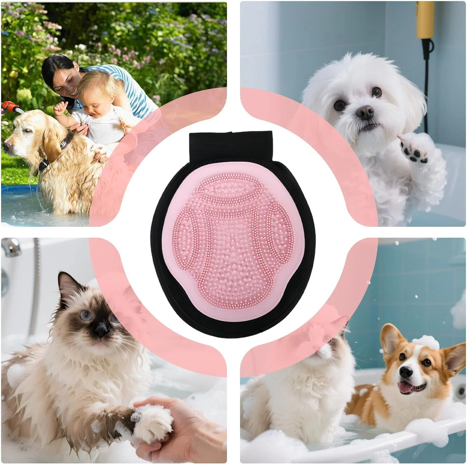 برس حمام سگ - برس شستشوی حیوانات خانگی | دستکش شستشوی توله سگ برای گربه ها، سگ ها، بچه گربه ها، آپارتمان های داخلی، حمام، استخر روباز برس حمام سگ - برس شستشوی حیوانات خانگی | دستکش شستشوی توله سگ برای گربه ها، سگ ها، بچه گربه ها، آپارتمان های داخلی، حمام، استخر روباز