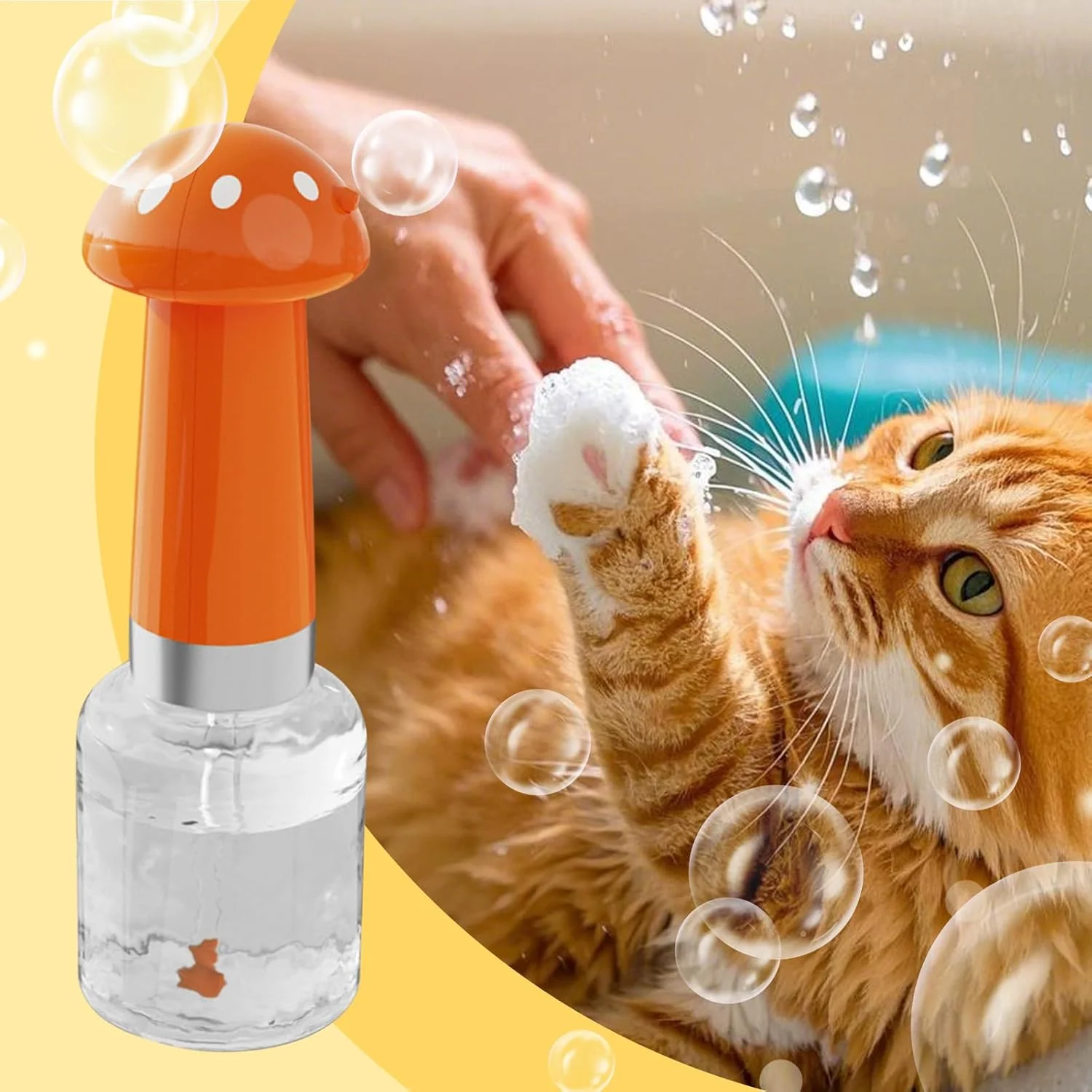 دیسپنسر شامپو سگ برقی - دیسپنسر فوم اتوماتیک دوش برای بچه گربه، ابزار حیوانات با فوم غنی به شکل قارچ برای تمیز کردن موهای کوتاه و بلند نژادهای کوچک و متوسط دیسپنسر شامپو سگ برقی - دیسپنسر فوم اتوماتیک دوش برای بچه گربه، ابزار حیوانات با فوم غنی به شکل قارچ برای تمیز کردن موهای کوتاه و بلند نژادهای کوچک و متوسط