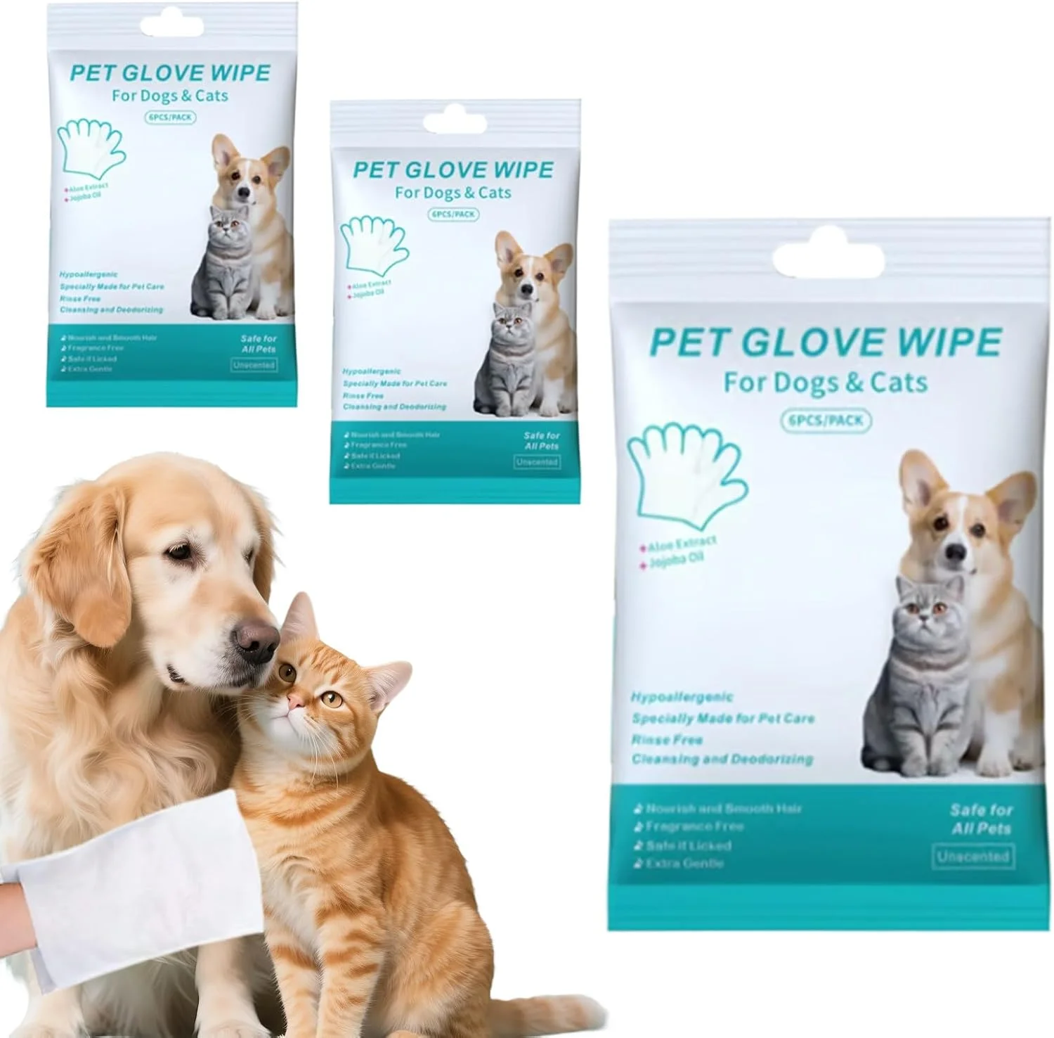 دستکش های مرطوب تمیز کننده حیوانات خانگی - دستکش های شستشوی رفع بوی سگ 3 عددی - دستکش های پاک کننده مو لوازم تمیز کننده برای چشم، گوش، پنجه، صورت، بدن، نگهداری روزانه در منزل، مسافرت توله سگ دستکش های مرطوب تمیز کننده حیوانات خانگی - دستکش های شستشوی رفع بوی سگ 3 عددی - دستکش های پاک کننده مو لوازم تمیز کننده برای چشم، گوش، پنجه، صورت، بدن، نگهداری روزانه در منزل، مسافرت توله سگ