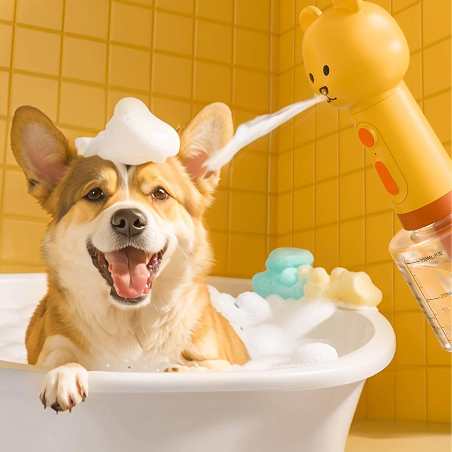 شامپو پخش کن سگ - شامپو اسپری سگ - فوم ساز نرم کننده طرح خرس، ابزار نظافت حیوانات خانگی برای حمام، مراقبت از پنجه، شستشو سالمندان شامپو پخش کن سگ - شامپو اسپری سگ - فوم ساز نرم کننده طرح خرس، ابزار نظافت حیوانات خانگی برای حمام، مراقبت از پنجه، شستشو سالمندان