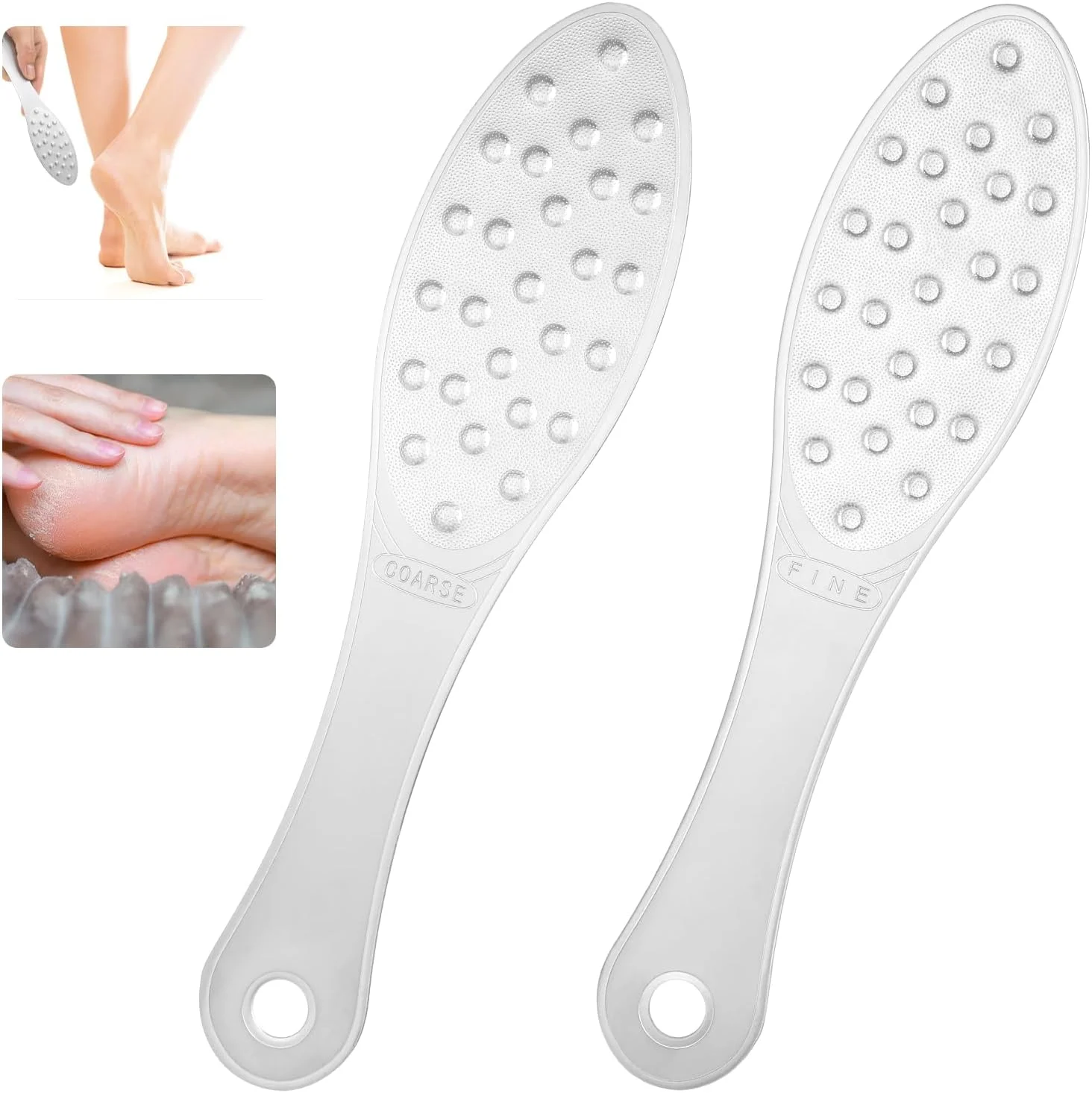 سوهان پا استیل ضد زنگ، رنده پای دو طرفه، ابزار از بین برنده پینه پا، اسکرابر پاشنه پا برای پوست خشک و مرطوب