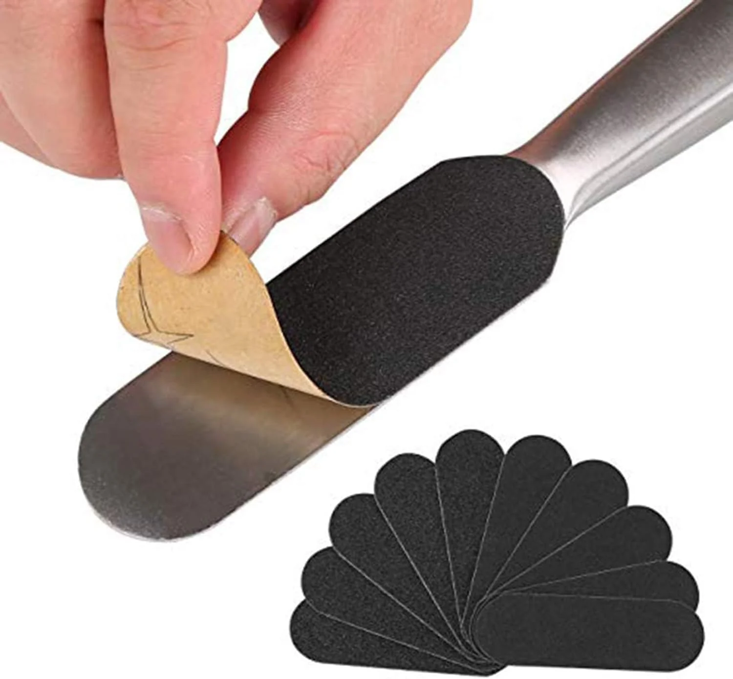 سوهان پا از بین برنده پینه برای پاها، کیت سوهان استیل ضد زنگ پا، اسکرابر پا، رنده پا، اسکراب دو طرفه، ابزار حرفه ای کیت پدیکور برای پوست های سخت و مرده پاشنه ترک خورده، به همراه 10 عدد کاغذ سنباده