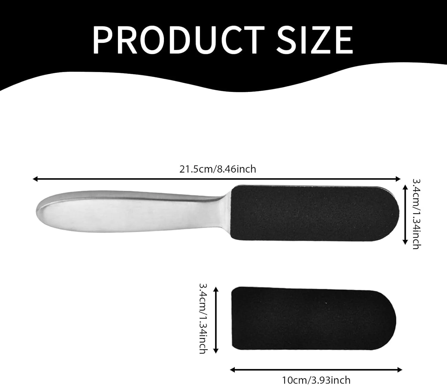 سوهان پا برای پوست سفت با 10 پد تعویضی، سوهان فلزی پا، رنده اسکرابر پدیکور، از بین برنده پوست مرده سفت، دسته استیل ضد زنگ، پد یکبار مصرف دو طرفه، برای ترمیم پاشنه پا و صاف کردن آن