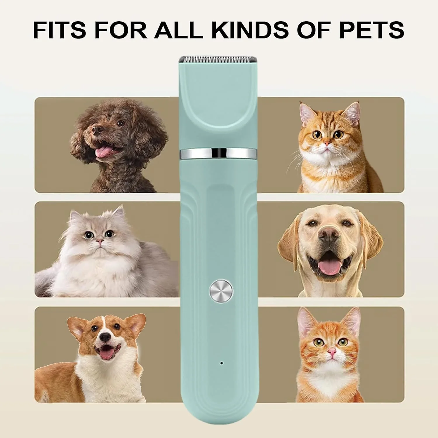 ست پیرایش حیوانات خانگی، ماشین اصلاح 4 در 1 - قیچی و ابزار برقی قابل تنظیم برای حمام توله سگ و گربه در محیط داخلی ست پیرایش حیوانات خانگی، ماشین اصلاح 4 در 1 - قیچی و ابزار برقی قابل تنظیم برای حمام توله سگ و گربه در محیط داخلی