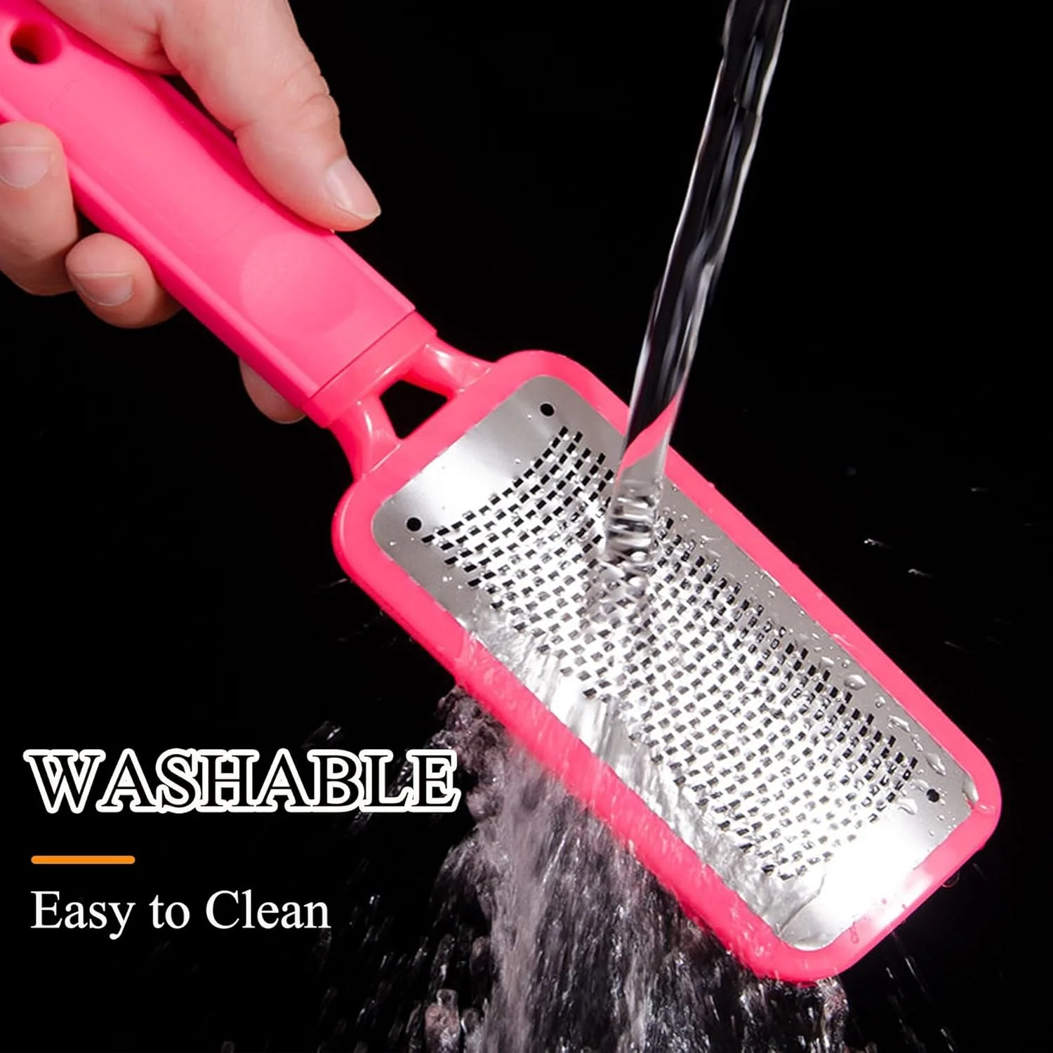 سوهان پا، اسکرابر پدیکور پا، از بین برنده پینه استیل ضد زنگ برای پا، رنده حرفه ای پا برای از بین بردن پوست سفت و میخچه برای پای خشک و مرطوب