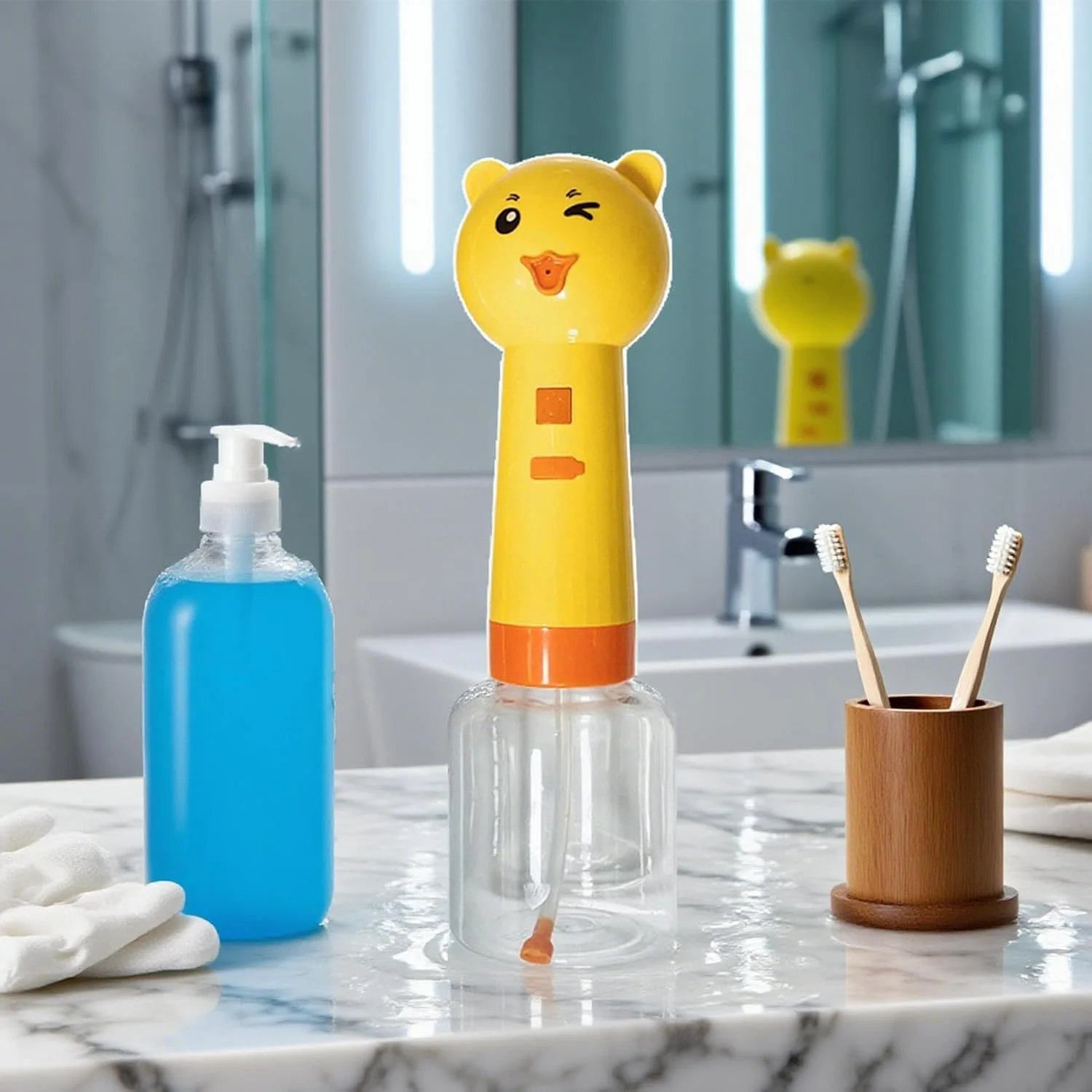 مایع ریز فوم صابون طرح خرس 350 میلی لیتر، مایع ریز برقی - فوم پاش شارژی برای توالت، آشپزخانه، شستشو، خانه، حمام، سینک حیوانات خانگی، نظافت دوش مایع ریز فوم صابون طرح خرس 350 میلی لیتر، مایع ریز برقی - فوم پاش شارژی برای توالت، آشپزخانه، شستشو، خانه، حمام، سینک حیوانات خانگی، نظافت دوش