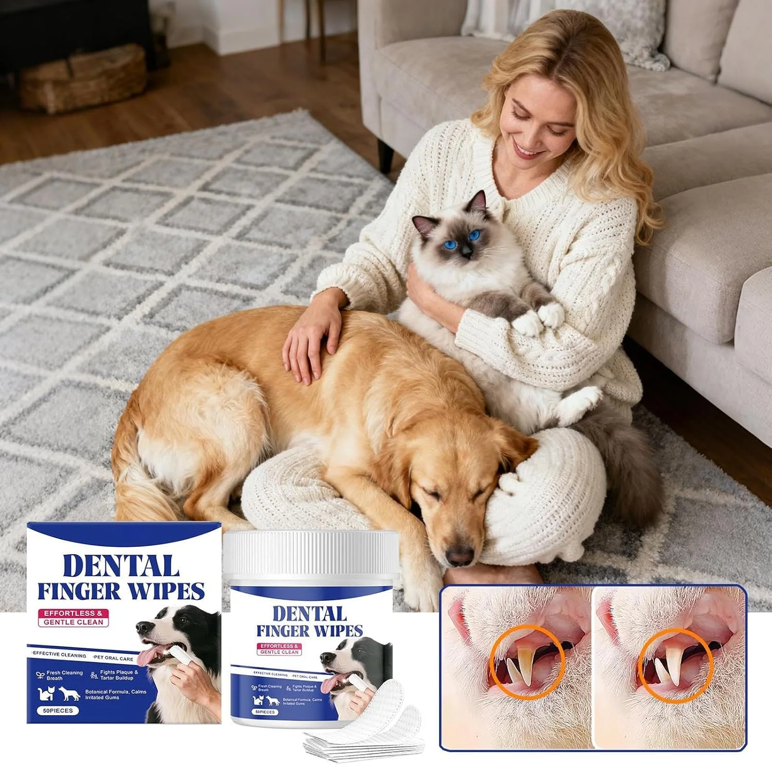 دستمال مرطوب تمیز کننده دندان گربه، 50 عددی، نظافت ملایم و حرفه ای - دستمال مرطوب از بین برنده بوی بد دهان سگ های کوچک | برای بهداشت و مراقبت از دندان توله سگ، مناسب استفاده روزانه در منزل و سفر دستمال مرطوب تمیز کننده دندان گربه، 50 عددی، نظافت ملایم و حرفه ای - دستمال مرطوب از بین برنده بوی بد دهان سگ های کوچک | برای بهداشت و مراقبت از دندان توله سگ، مناسب استفاده روزانه در منزل و سفر