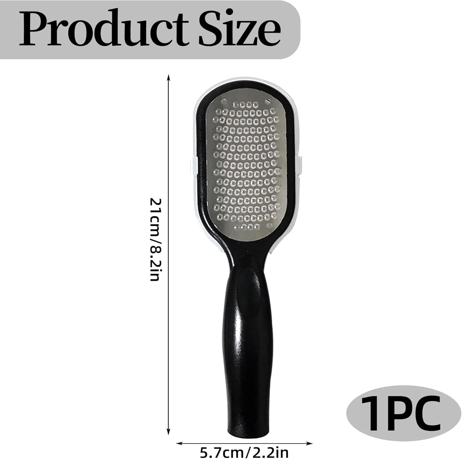 سوهان پا، رنده پا، از بین برنده پوست سخت، تیغ پا، از بین برنده پینه پا با محفظه جمع آوری پوست مرده برای پدیکور بدون کثیف کاری، اسکراپر پاشنه پا برای درمان ترک پاشنه پا، سوهان پا قابل استفاده به صورت خشک و مرطوب، مشکی