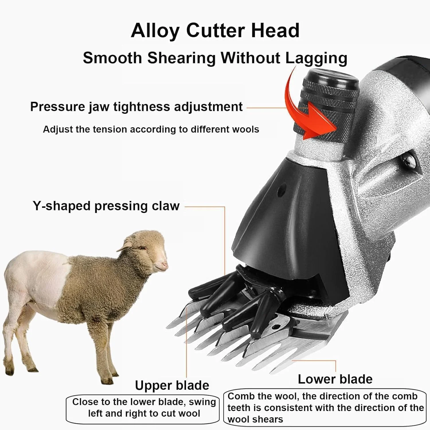 ماشین پشم زنی گوسفند GearZone با باتری ارتقا یافته 1000 وات، ماشین اصلاح برقی حرفه ای گوسفند، کیت پیرایش دام مزرعه، 6 سرعته سنگین برای گوسفند، گاو، بز یا سایر حیوانات با پوشش ضخیم - مشکی ماشین پشم زنی گوسفند GearZone با باتری ارتقا یافته 1000 وات، ماشین اصلاح برقی حرفه ای گوسفند، کیت پیرایش دام مزرعه، 6 سرعته سنگین برای گوسفند، گاو، بز یا سایر حیوانات با پوشش ضخیم - مشکی