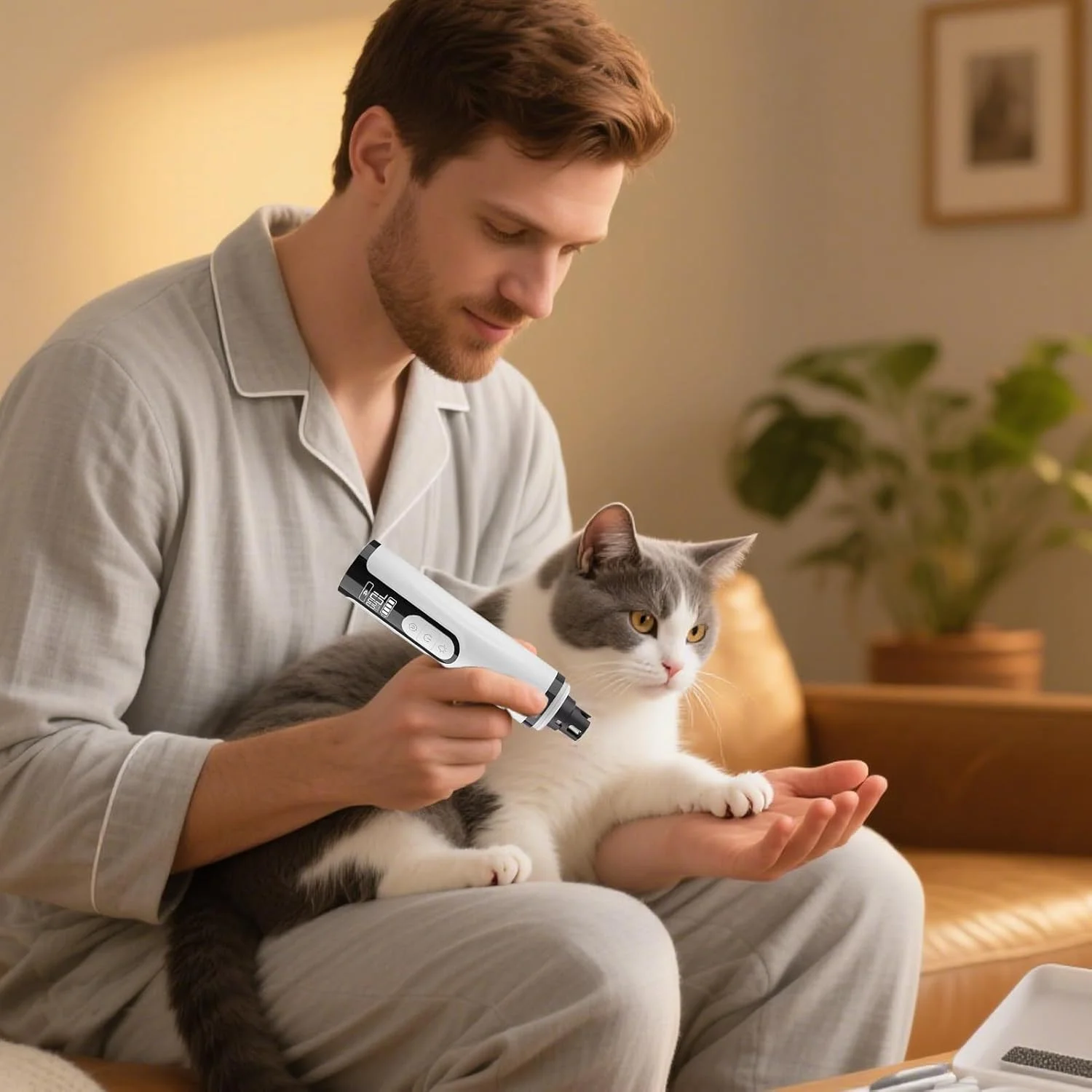 سوهان ناخن سگ بی صدا 3 سرعته - ابزار برقی سوهان ناخن حیوانات خانگی - ابزار بی سیم اصلاح ناخن سگ با چراغ LED برای پیرایش پدیکور و مانیکور گربه و توله سگ در خانه سوهان ناخن سگ بی صدا 3 سرعته - ابزار برقی سوهان ناخن حیوانات خانگی - ابزار بی سیم اصلاح ناخن سگ با چراغ LED برای پیرایش پدیکور و مانیکور گربه و توله سگ در خانه