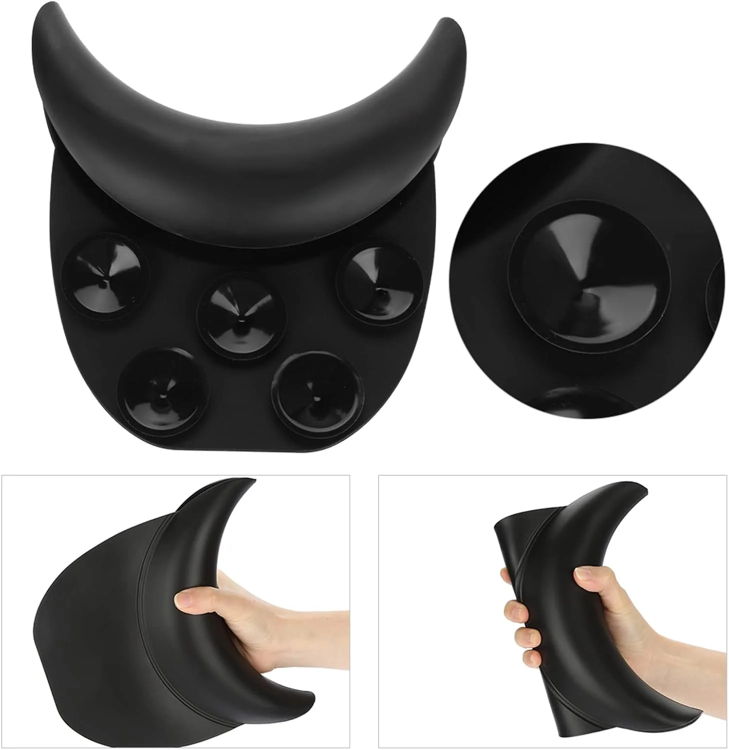 بالشتک گردن کاسه شامپو Fafeicy، تکیه گاه سر سیلیکونی با مکنده، پشتیبانی راحت سالن برای شستشوی مو، مشکی بالشتک گردن کاسه شامپو Fafeicy، تکیه گاه سر سیلیکونی با مکنده، پشتیبانی راحت سالن برای شستشوی مو، مشکی