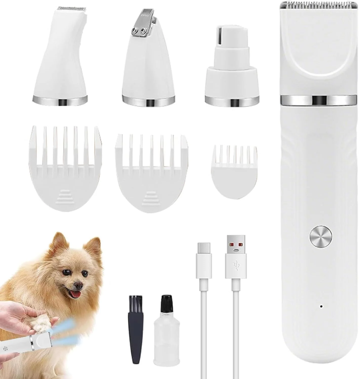 ست پیرایش سگ در خانه | ماشین اصلاح سگ 4 در 1 برای پیرایش - قیچی قابل تنظیم ابزار قیچی شارژی برای حمام داخلی خانه گربه ها ست پیرایش سگ در خانه | ماشین اصلاح سگ 4 در 1 برای پیرایش - قیچی قابل تنظیم ابزار قیچی شارژی برای حمام داخلی خانه گربه ها