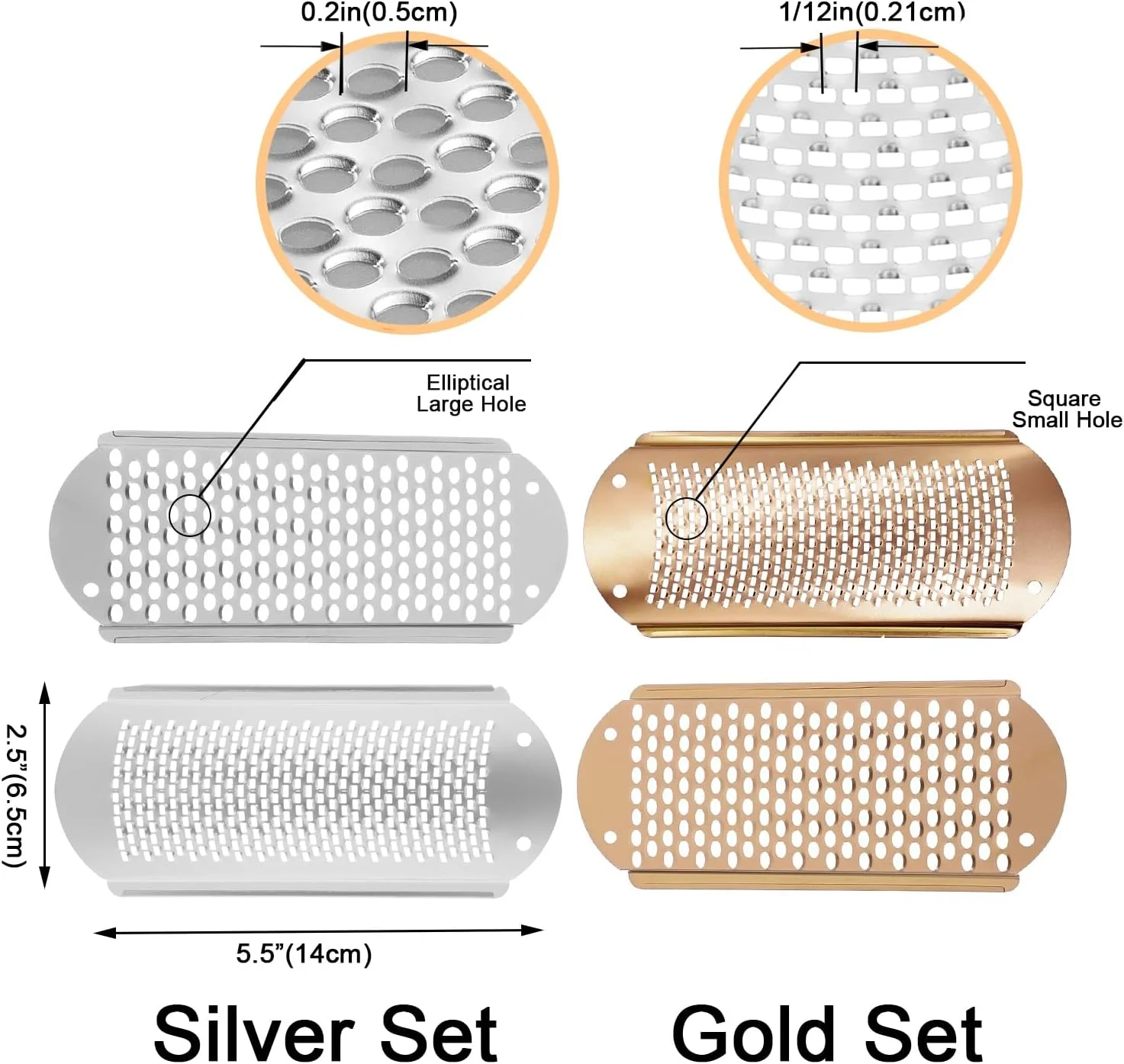 سوهان پدیکور حرفه ای پا: اسکرابر استیل ضد زنگ پا، از بین برنده پوست مرده، سوهان فلزی پا، رنده پاشنه پا، ابزار پدیکور برای پوست سخت (طلایی)