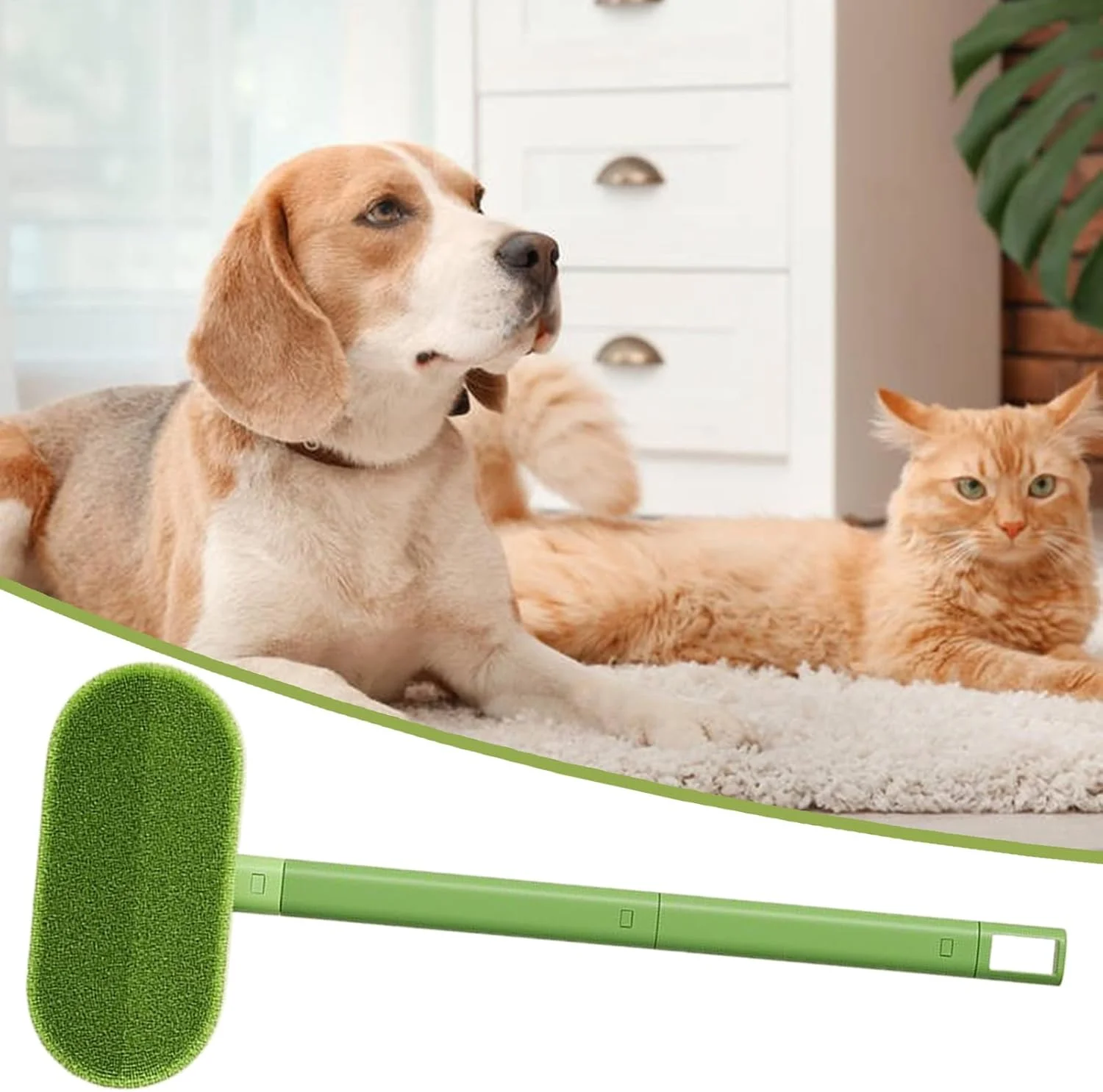 برس موی سگ، پاک کننده موی حیوانات خانگی سگ و گربه | برس قابل استفاده مجدد دسته بلند لوازم نظافت برای تمیز کردن لباس پارچه مبل فرش زیرانداز