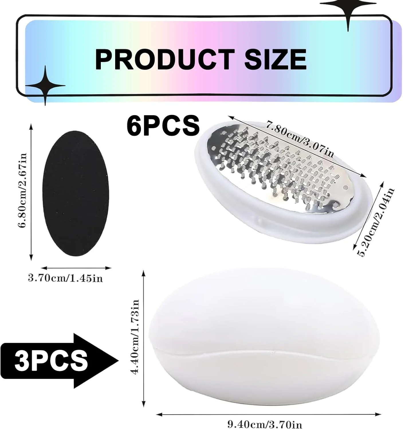 سوهان پا 3 عددی برای پاها - از بین برنده پینه دستی قابل حمل، سوهان پای تخم مرغی شکل ارگونومیک، از بین برنده پوست سخت، رنده پا برای پوست مرده، ابزار مراقبت از پای صاف، ایده آل برای خانه و مسافرت سوهان پا 3 عددی برای پاها - از بین برنده پینه دستی قابل حمل، سوهان پای تخم مرغی شکل ارگونومیک، از بین برنده پوست سخت، رنده پا برای پوست مرده، ابزار مراقبت از پای صاف، ایده آل برای خانه و مسافرت