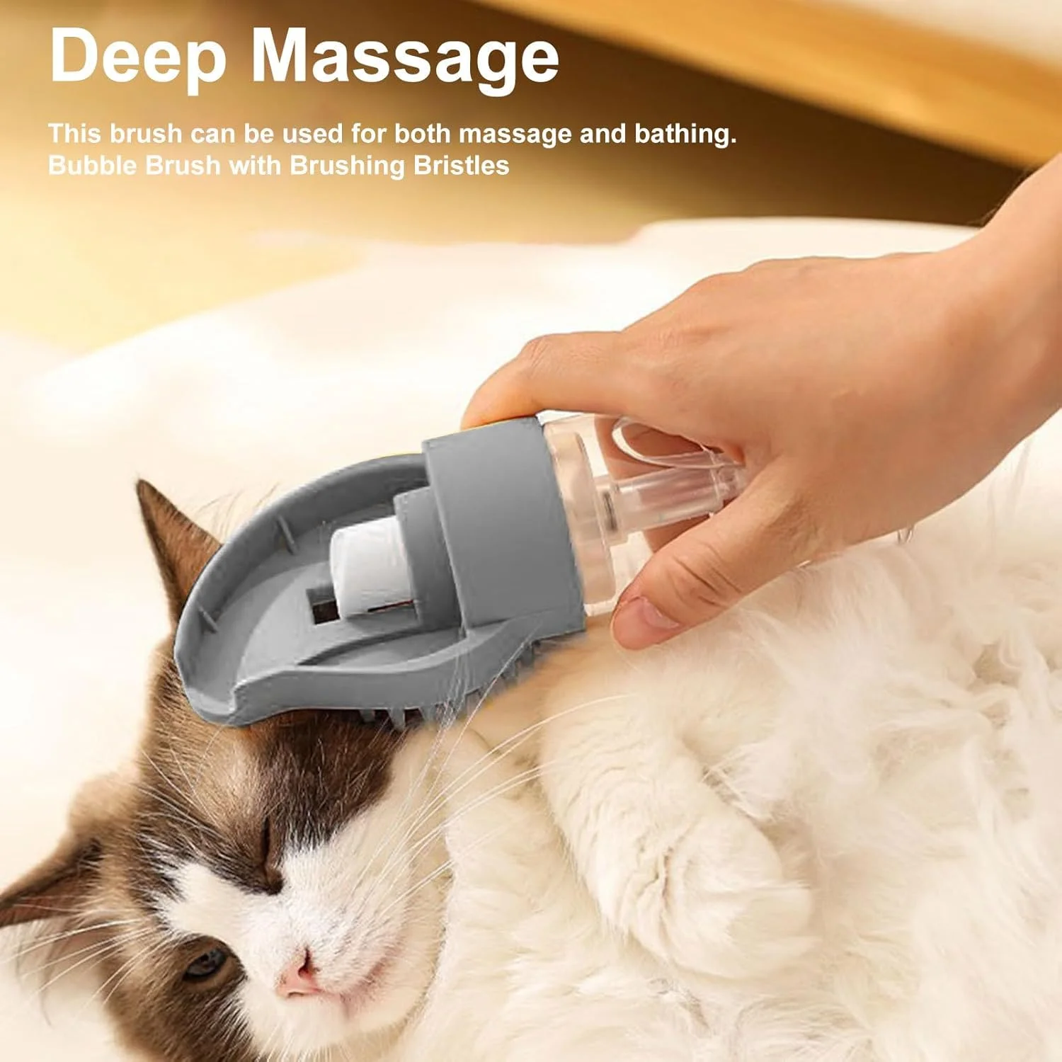 برس حمام حیوانات خانگی - لوازم نظافت حیوانات خانگی با پخش کننده صابون، شانه ریزش موی بچه گربه - برای حمام کردن، نظافت، ریزش مو، حمام سگ و گربه