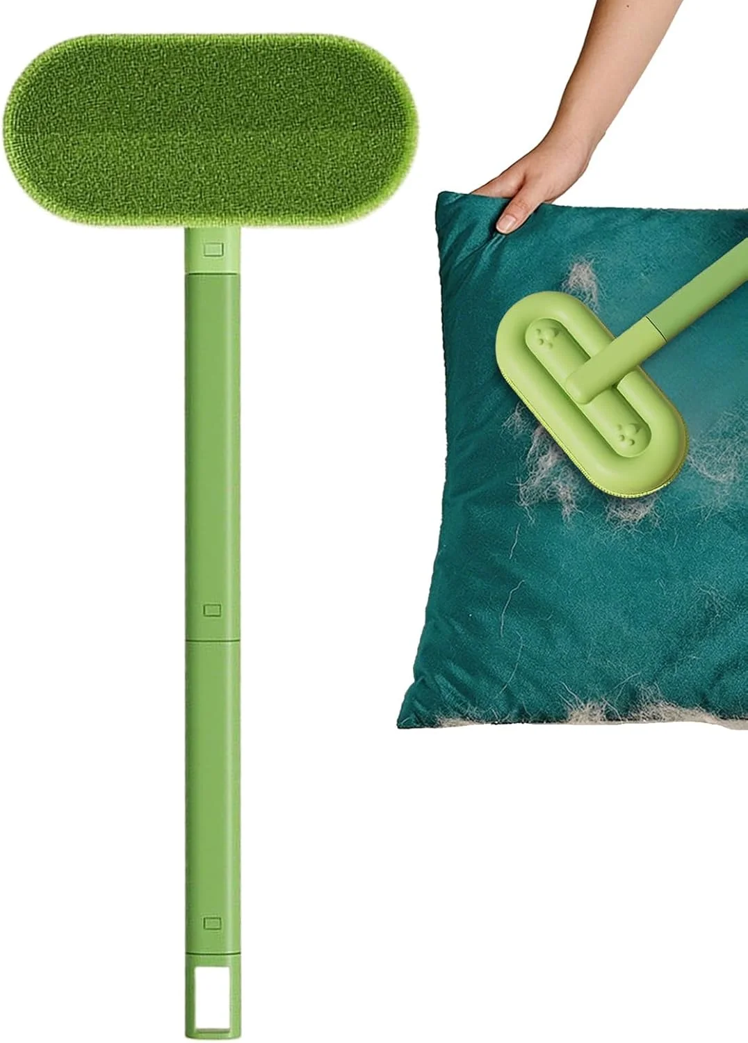 ابزار حذف موی حیوانات خانگی - پاک کننده موی حیوانات خانگی سگ و گربه - برس پرزگیر دسته بلند لوازم نظافت برای پارچه، کف، مبل، تخت، فرش، آپارتمان، تشک، شستشوی مبلمان