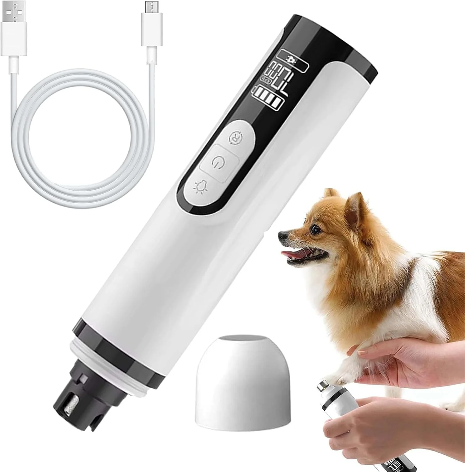 سوهان ناخن سگ بی صدا با 3 سرعت | ناخن گیر برقی شارژی بی صدا برای حیوانات خانگی، ابزار اصلاح ناخن پنجه سگ بی سیم با چراغ LED برای پدیکور و مانیکور در خانه برای بچه گربه و توله سگ سوهان ناخن سگ بی صدا با 3 سرعت | ناخن گیر برقی شارژی بی صدا برای حیوانات خانگی، ابزار اصلاح ناخن پنجه سگ بی سیم با چراغ LED برای پدیکور و مانیکور در خانه برای بچه گربه و توله سگ
