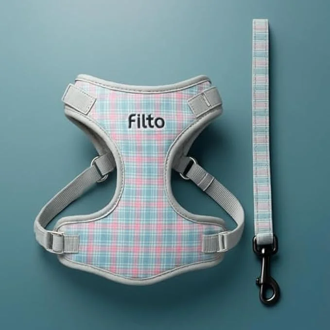 ست قلاده و بند سگ و گربه فیتو سایز M، 29x20 سانتی متر، قابل تنظیم، بدون کشش، پددار، جلیقه نایلونی تنفسی با بند بازتابنده ست قلاده و بند سگ و گربه فیتو سایز M، 29x20 سانتی متر، قابل تنظیم، بدون کشش، پددار، جلیقه نایلونی تنفسی با بند بازتابنده