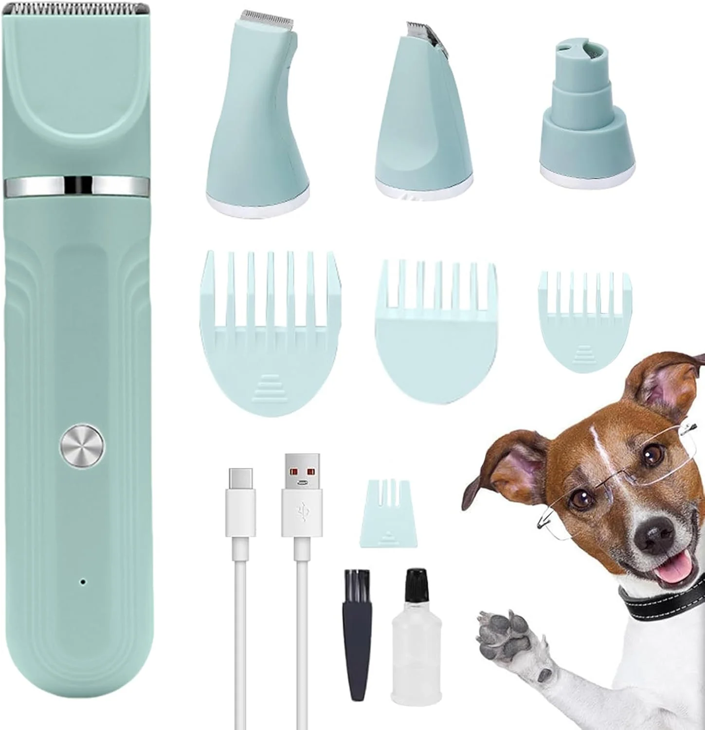 ماشین اصلاح موی سگ، ماشین اصلاح موی سگ 4 در 1 | ابزار قیچی برقی قابل تنظیم حرفه ای برای حمام گربه و توله سگ در خانه ماشین اصلاح موی سگ، ماشین اصلاح موی سگ 4 در 1 | ابزار قیچی برقی قابل تنظیم حرفه ای برای حمام گربه و توله سگ در خانه