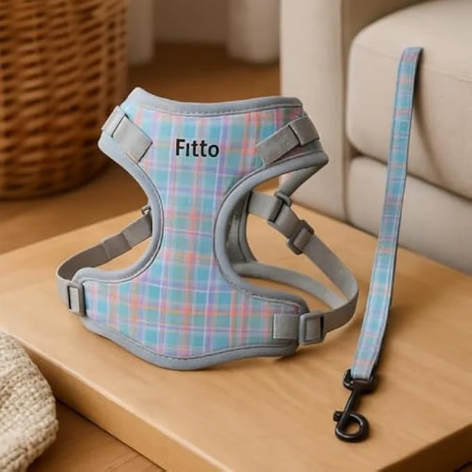 ست قلاده و بند سگ و گربه فیتو سایز M، 29x20 سانتی متر، قابل تنظیم، بدون کشش، پددار، جلیقه نایلونی تنفسی با بند بازتابنده ست قلاده و بند سگ و گربه فیتو سایز M، 29x20 سانتی متر، قابل تنظیم، بدون کشش، پددار، جلیقه نایلونی تنفسی با بند بازتابنده