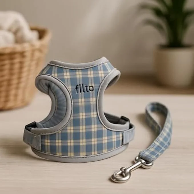 ست قلاده و بند قلاده حیوانات خانگی کوچک Fitto سایز S 21x16cm قابل تنظیم سگ توله سگ گربه بند پیاده روی سبک وزن بدون کشیدن ست قلاده و بند قلاده حیوانات خانگی کوچک Fitto سایز S 21x16cm قابل تنظیم سگ توله سگ گربه بند پیاده روی سبک وزن بدون کشیدن