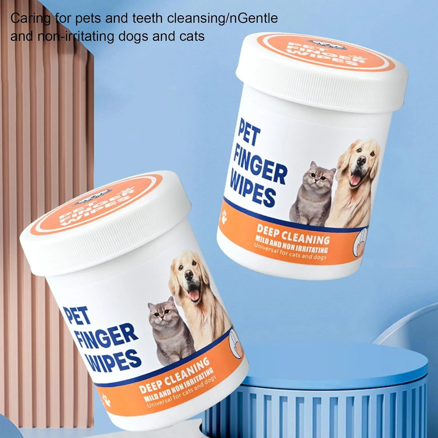 دستمال مرطوب انگشتی گوش سگ | پاک کننده ملایم انگشتی گوش سگ | لوازم نظافت حیوانات خانگی پاک کننده گیاهی برای توله سگ بچه گربه مراقبت حمام خانگی