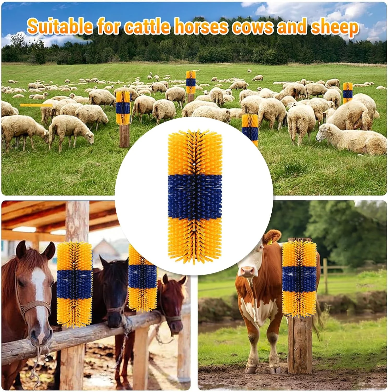 فایفیسی برس ماساژ حیوانات برای رفع خارش ایمن مناسب برای گاو (زرد) فایفیسی برس ماساژ حیوانات برای رفع خارش ایمن مناسب برای گاو (زرد)