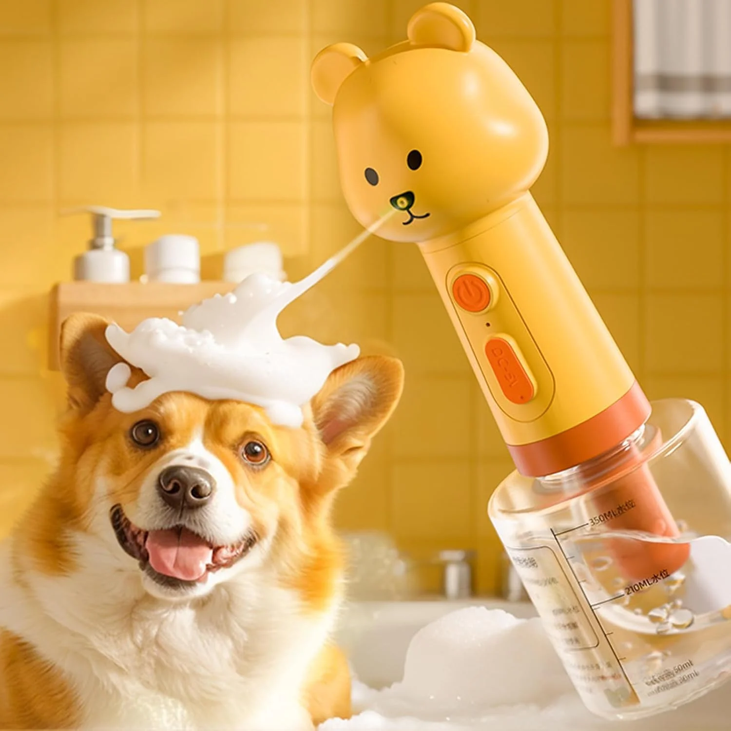 اسپری شامپو سگ، پخش کننده شامپو حیوانات خانگی - فوم ساز طرح خرس برای کنترل بو، شستشوی فضای باز، تمیز کردن لانه و نظافت پنجه حیوانات خانگی اسپری شامپو سگ، پخش کننده شامپو حیوانات خانگی - فوم ساز طرح خرس برای کنترل بو، شستشوی فضای باز، تمیز کردن لانه و نظافت پنجه حیوانات خانگی