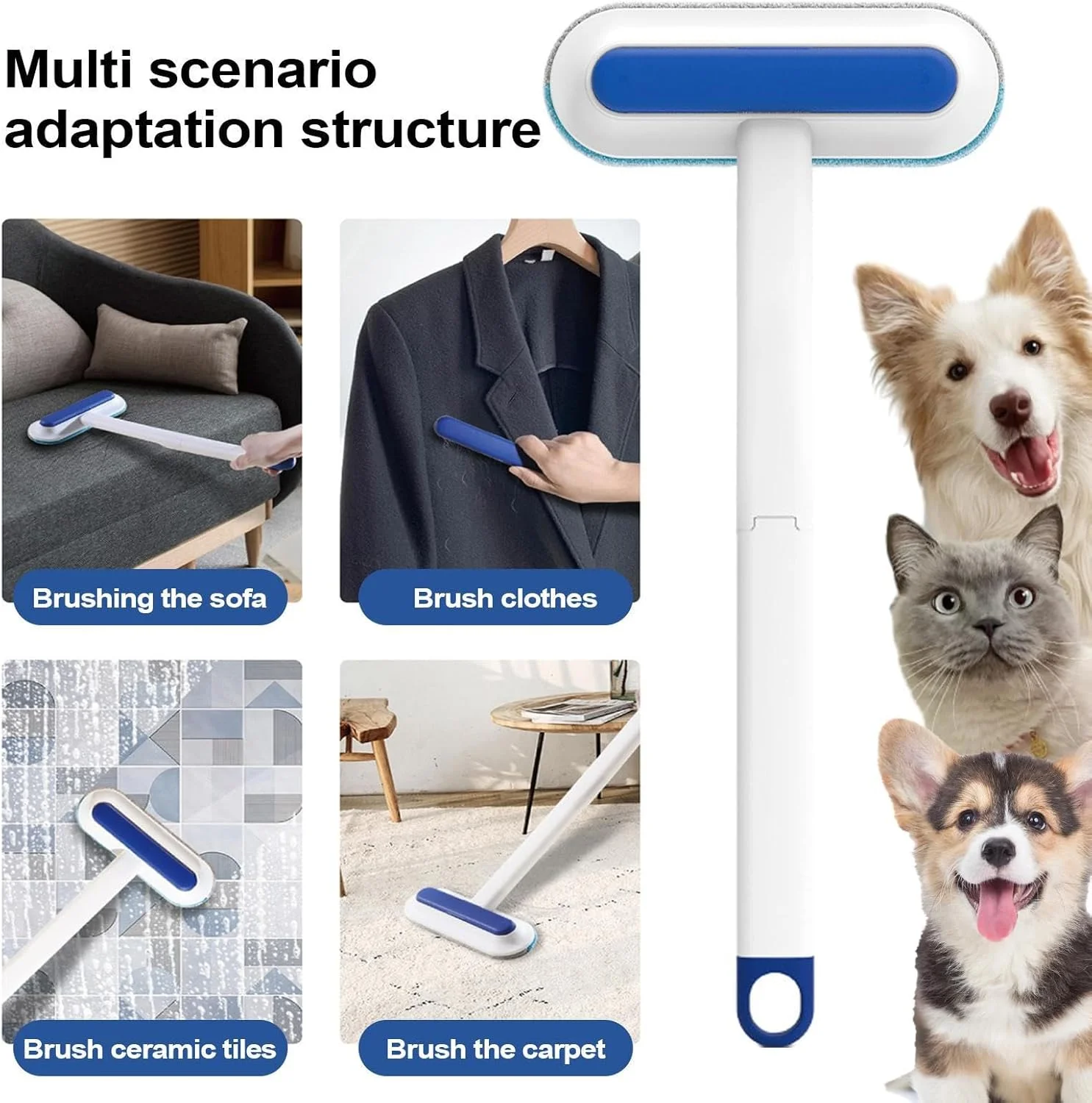برس موی حیوانات خانگی - پاک کننده پرز قابل شستشو با دسته بلند برای موی سگ و گربه، پاک کننده پرز قابل استفاده مجدد برای لباس، فرش، کاشی های پنجره خانه، اتاق نشیمن، رختشویی، مبل، اتاق خواب، ملحفه برس موی حیوانات خانگی - پاک کننده پرز قابل شستشو با دسته بلند برای موی سگ و گربه، پاک کننده پرز قابل استفاده مجدد برای لباس، فرش، کاشی های پنجره خانه، اتاق نشیمن، رختشویی، مبل، اتاق خواب، ملحفه