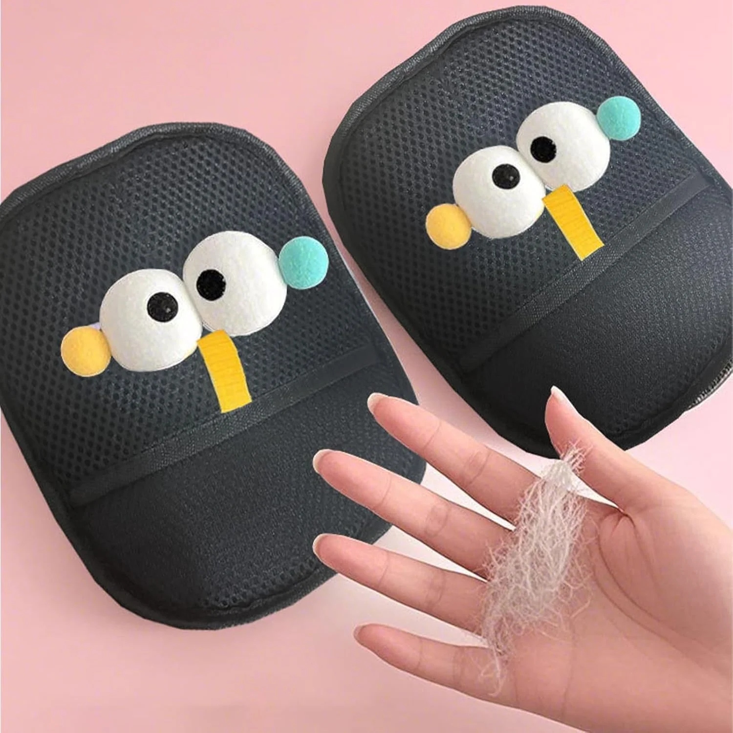 دستکش های از بین برنده الکتریسیته ساکن موی حیوانات خانگی، سگ قابل استفاده مجدد | ابزار ملایم چسبنده دو طرفه قابل شستشو برای حمام کردن سگ، مسافرت در فضای داخلی