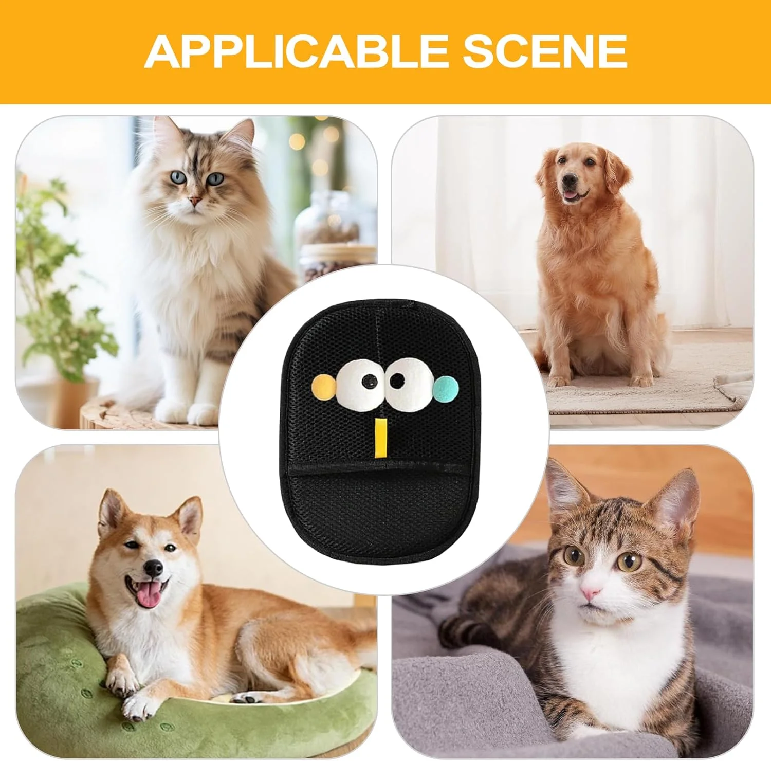 دستکش های از بین برنده الکتریسیته ساکن موی حیوانات خانگی، سگ قابل استفاده مجدد | ابزار ملایم چسبنده دو طرفه قابل شستشو برای حمام کردن سگ، مسافرت در فضای داخلی