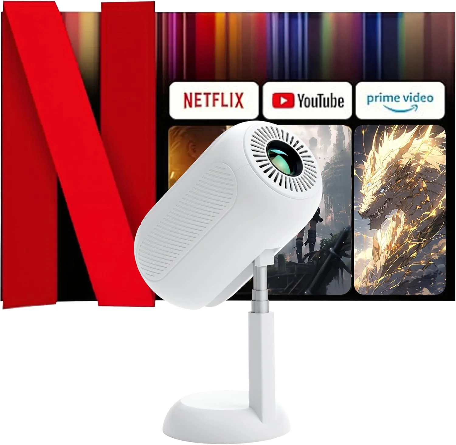 پروژکتور قابل حمل 4K ونوس گرین لاین، روشنایی بالا، صفحه نمایش 100 اینچی، پوشش HD و 3D، بازتاب صفحه نمایش بی سیم/سیمی، کیفیت صدای HiFi و موارد دیگر برای سرگرمی خانگی پروژکتور قابل حمل 4K ونوس گرین لاین، روشنایی بالا، صفحه نمایش 100 اینچی، پوشش HD و 3D، بازتاب صفحه نمایش بی سیم/سیمی، کیفیت صدای HiFi و موارد دیگر برای سرگرمی خانگی