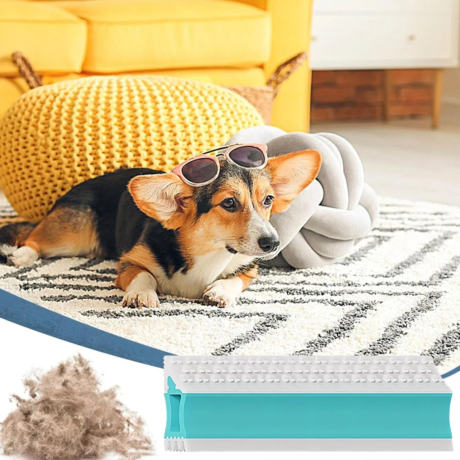 اسکرابر موی فرش - پاک کننده دو طرفه ابزار ریزش مو قابل استفاده مجدد، از بین برنده موی سگ و حیوانات خانگی برای لباس مبلمان | برای تخت مبل فرش ماشین مبل اسکرابر موی فرش - پاک کننده دو طرفه ابزار ریزش مو قابل استفاده مجدد، از بین برنده موی سگ و حیوانات خانگی برای لباس مبلمان | برای تخت مبل فرش ماشین مبل