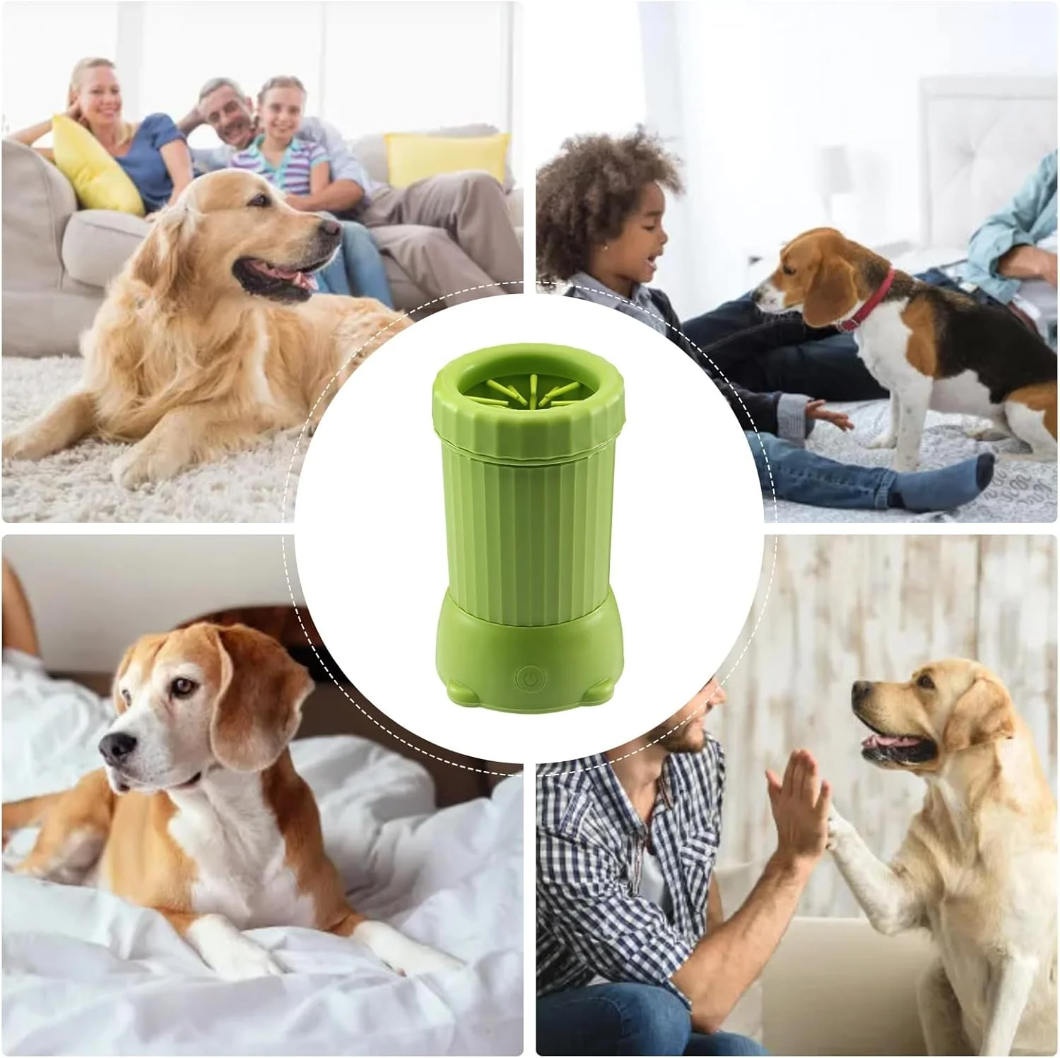 فنجان شستشوی پنجه سگ، دستگاه شستشوی هوشمند با شارژ USB - فنجان شستشوی خودکار پای حیوانات خانگی - برای توله سگ و بچه گربه نژاد متوسط بزرگ مناسب برای داخل خانه فنجان شستشوی پنجه سگ، دستگاه شستشوی هوشمند با شارژ USB - فنجان شستشوی خودکار پای حیوانات خانگی - برای توله سگ و بچه گربه نژاد متوسط بزرگ مناسب برای داخل خانه