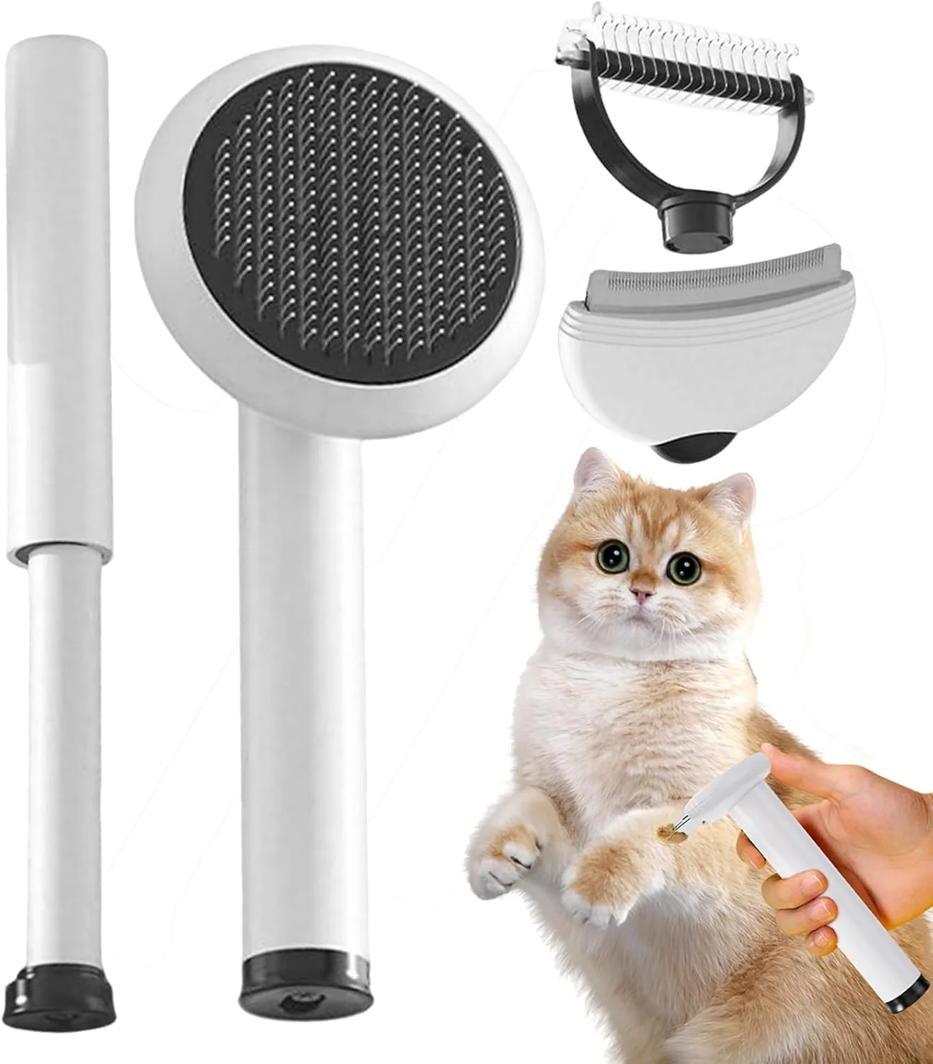 برس ریزش مو سگ - ست شانه حیوانات خانگی ارگونومیک 4 در 1، شانه گره باز کن بچه گربه - برای ریزش مو، حمام کردن، ماساژ سگ ها، گربه ها، سالن خانگی، داخل و خارج از منزل برس ریزش مو سگ - ست شانه حیوانات خانگی ارگونومیک 4 در 1، شانه گره باز کن بچه گربه - برای ریزش مو، حمام کردن، ماساژ سگ ها، گربه ها، سالن خانگی، داخل و خارج از منزل