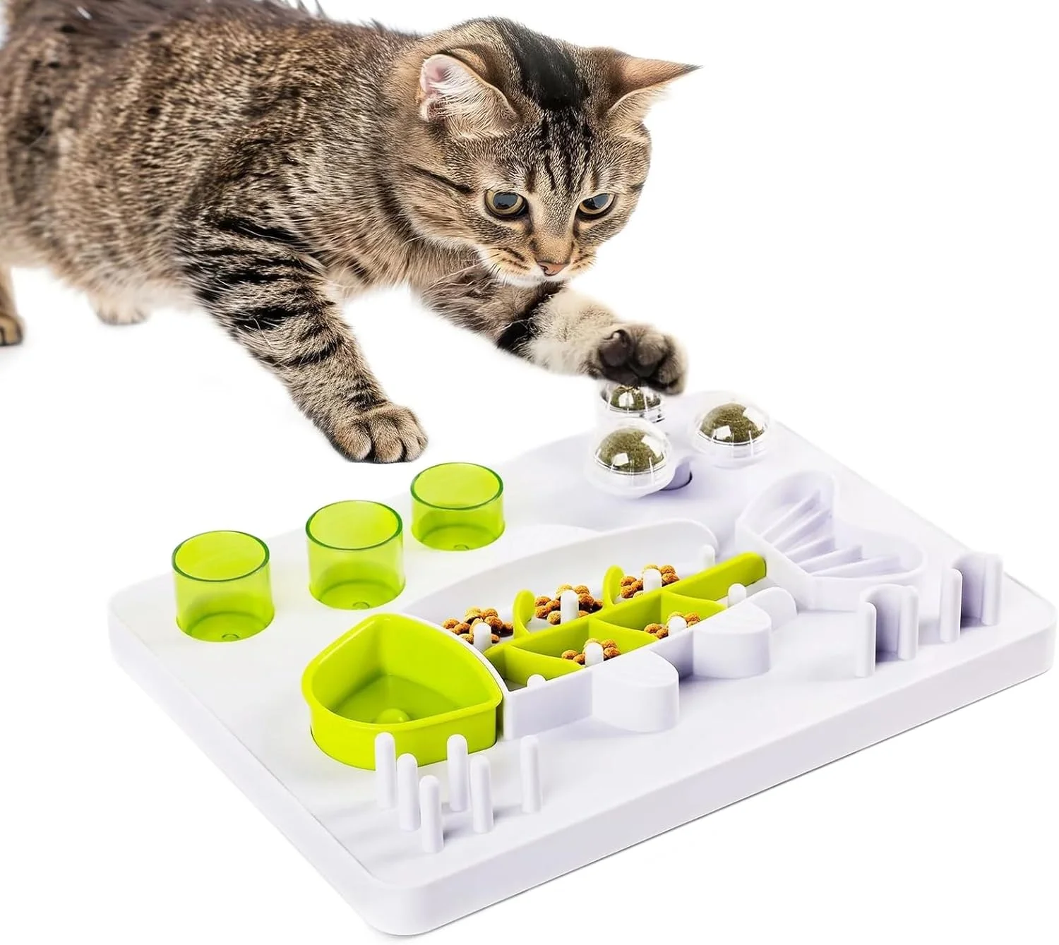 ظرف غذای سگ طرح مارپیچ - ظرف غذای سگ طرح ماهی برای کاهش سرعت غذا خوردن، دارای 3 توپ چرخان علف گربه، پایه ضد لغزش، اسباب بازی تشویقی برای رفع خستگی توله سگ، بچه گربه و گربه مناسب برای مسافرت در فضای باز ظرف غذای سگ طرح مارپیچ - ظرف غذای سگ طرح ماهی برای کاهش سرعت غذا خوردن، دارای 3 توپ چرخان علف گربه، پایه ضد لغزش، اسباب بازی تشویقی برای رفع خستگی توله سگ، بچه گربه و گربه مناسب برای مسافرت در فضای باز