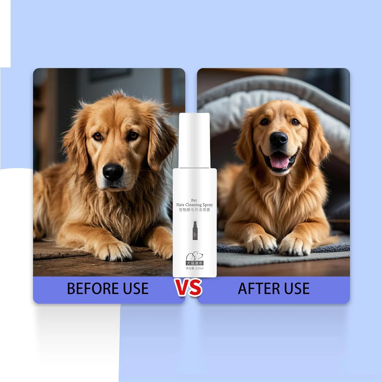 اسپری باز کننده گره مو سگ | نرم کننده ضد الکتریسیته ساکن 100 میلی لیتری، اسپری خوشبو کننده و باز کننده گره مو توله سگ، برای گربه ها و سگ ها، مناسب حمام و آراستگی خانگی اسپری باز کننده گره مو سگ | نرم کننده ضد الکتریسیته ساکن 100 میلی لیتری، اسپری خوشبو کننده و باز کننده گره مو توله سگ، برای گربه ها و سگ ها، مناسب حمام و آراستگی خانگی